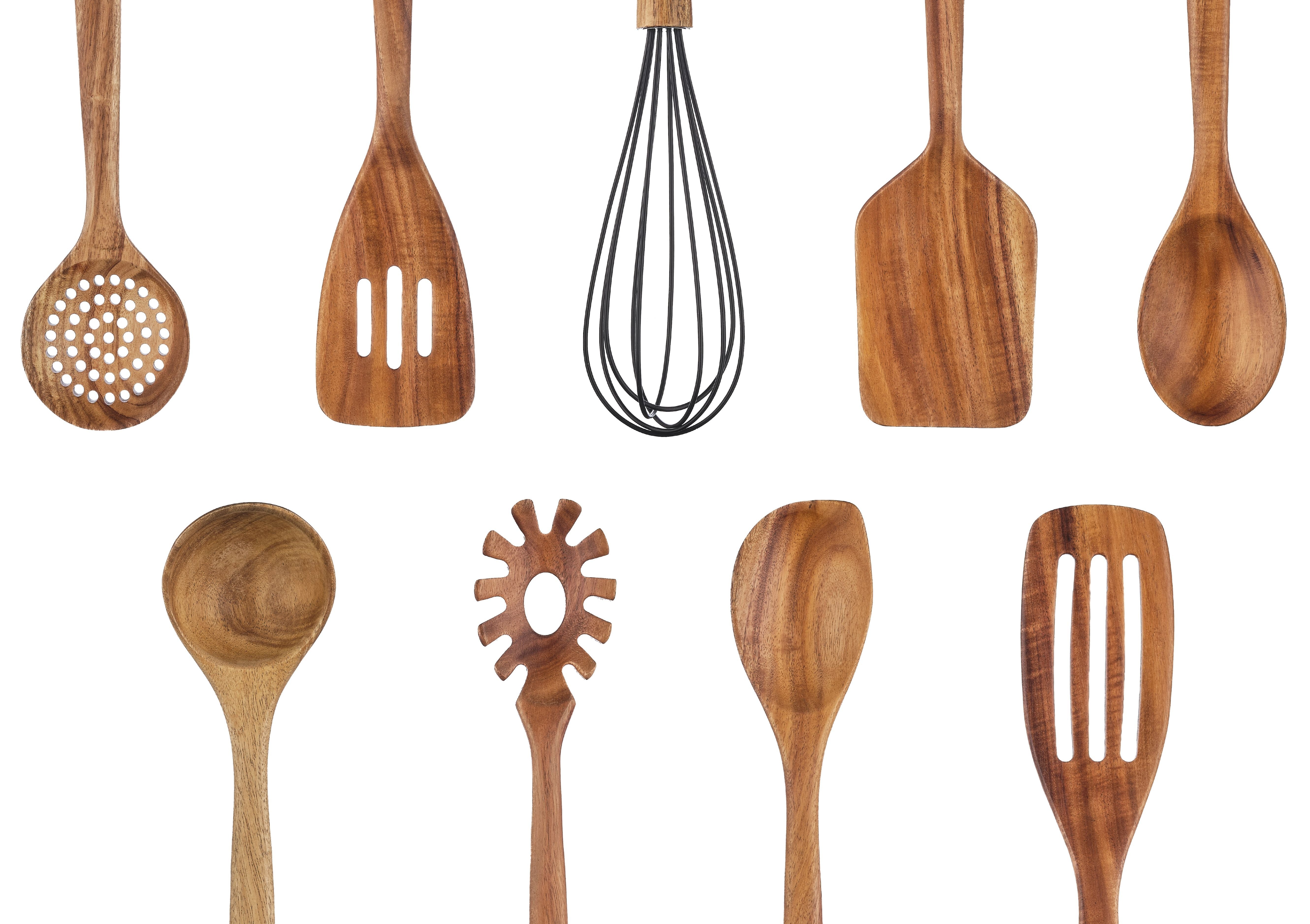 Set d'ustensiles de cuisine en bois d'acacia skov - 12 pièces BJORN Marron