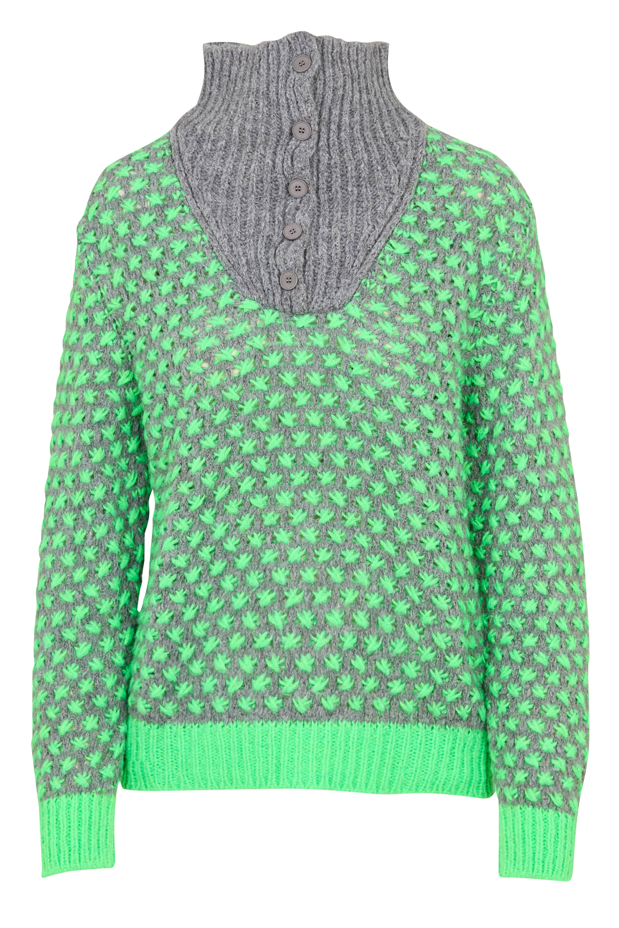 Oversize-Pullover mit Stehkragen DR BLOOM Silber