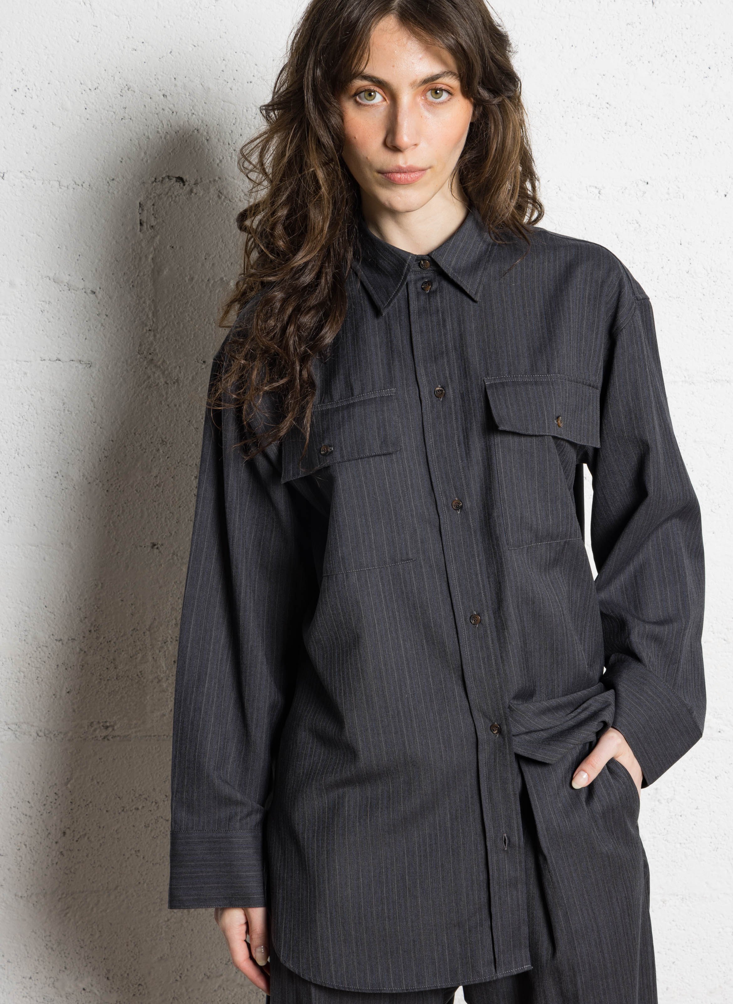 Gestreiftes Hemd aus Wolle und Baumwollmischung SOEUR Mehrfarbig