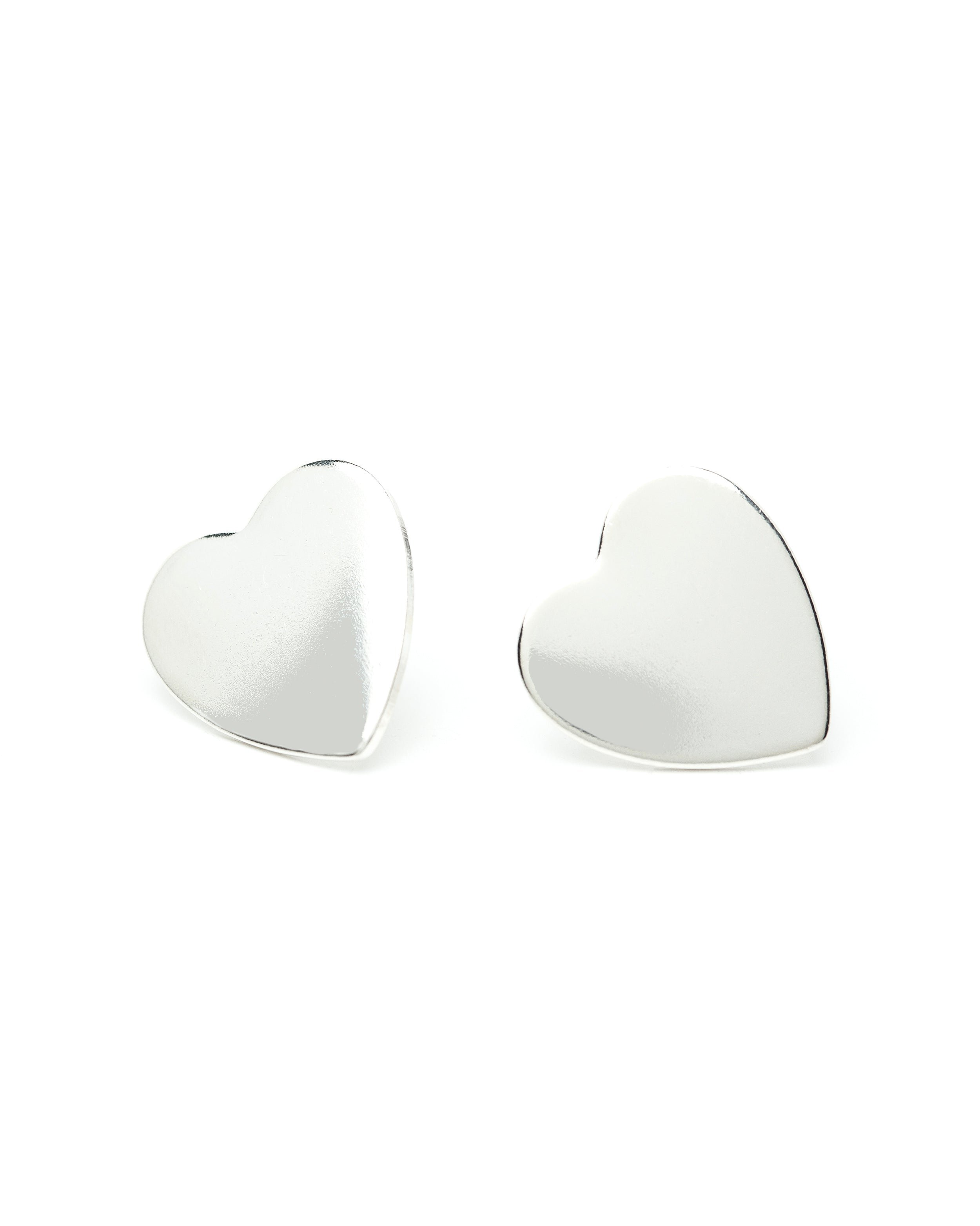 Heart-shaped gold-plated stud earrings MONSIEUR SIMONE Silver