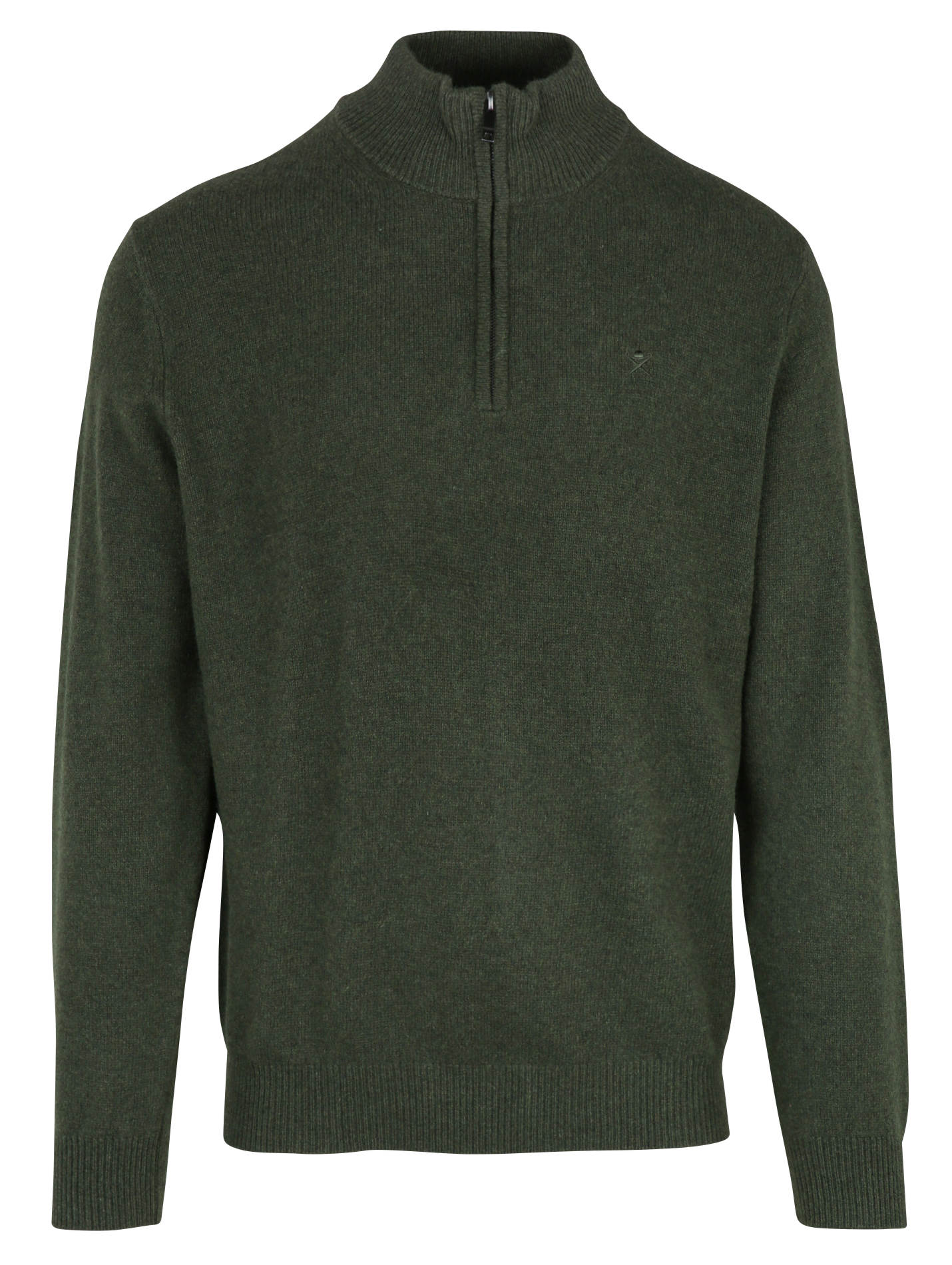Pull col montant zippé en laine HACKETT Vert