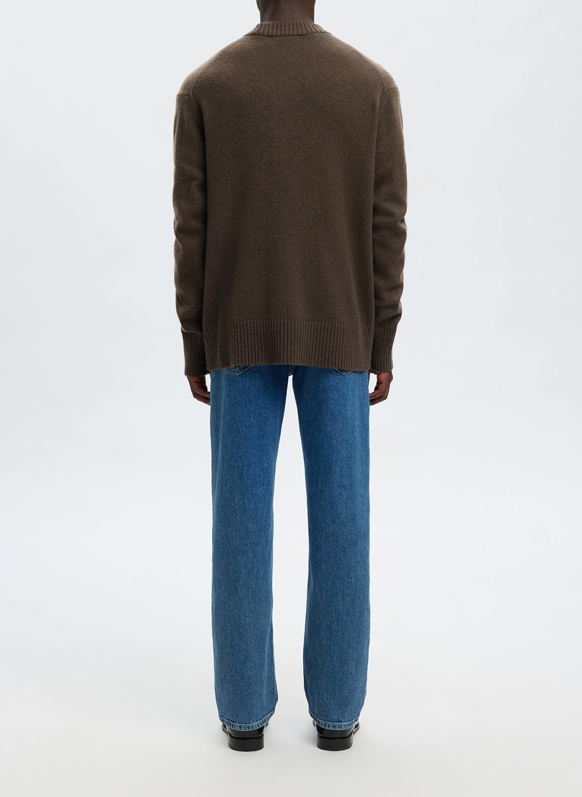 Pull col rond en laine et en cachemire mélangés SELECTED Marron