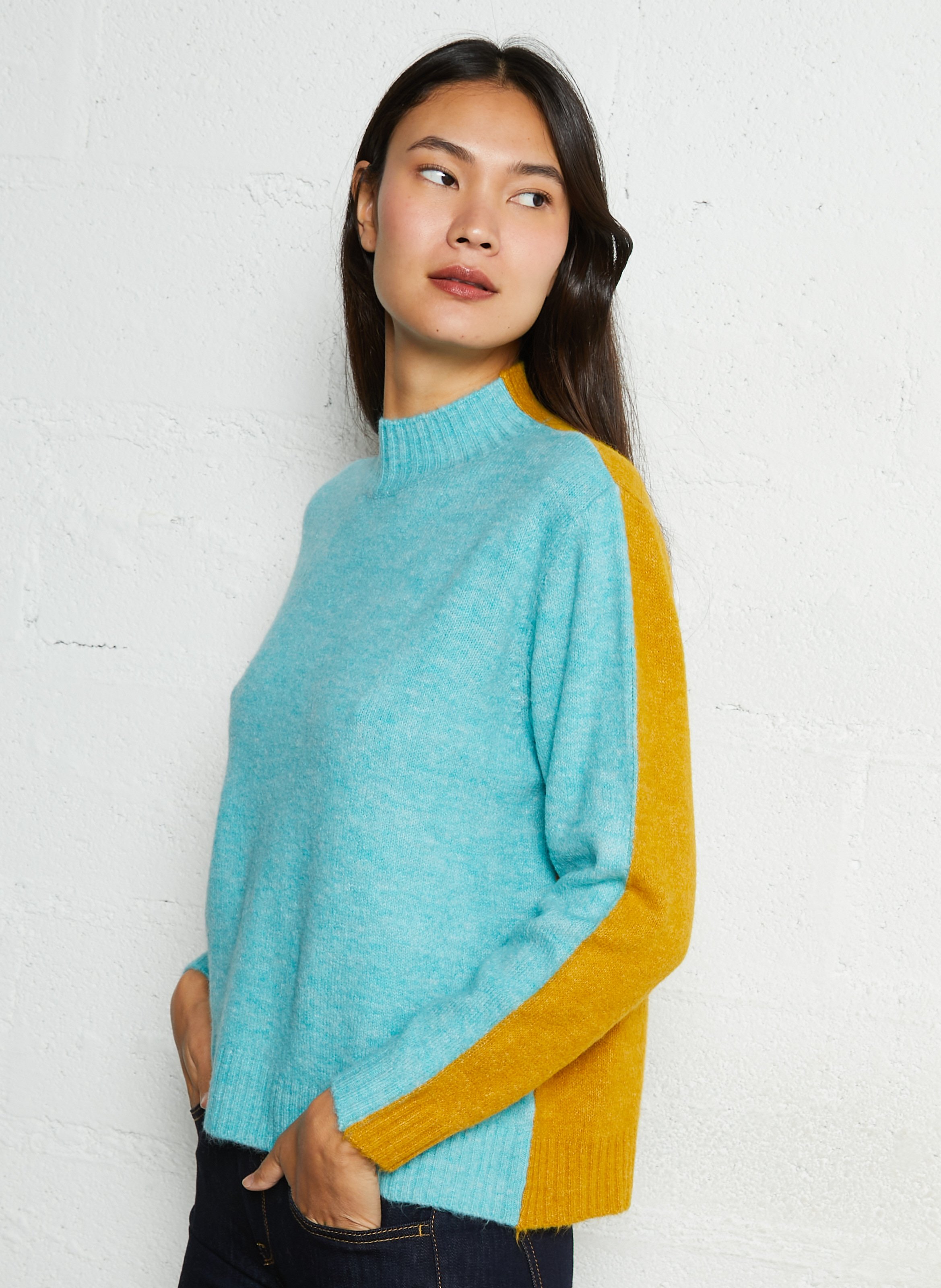 Pull oversize col montant DR BLOOM Vert