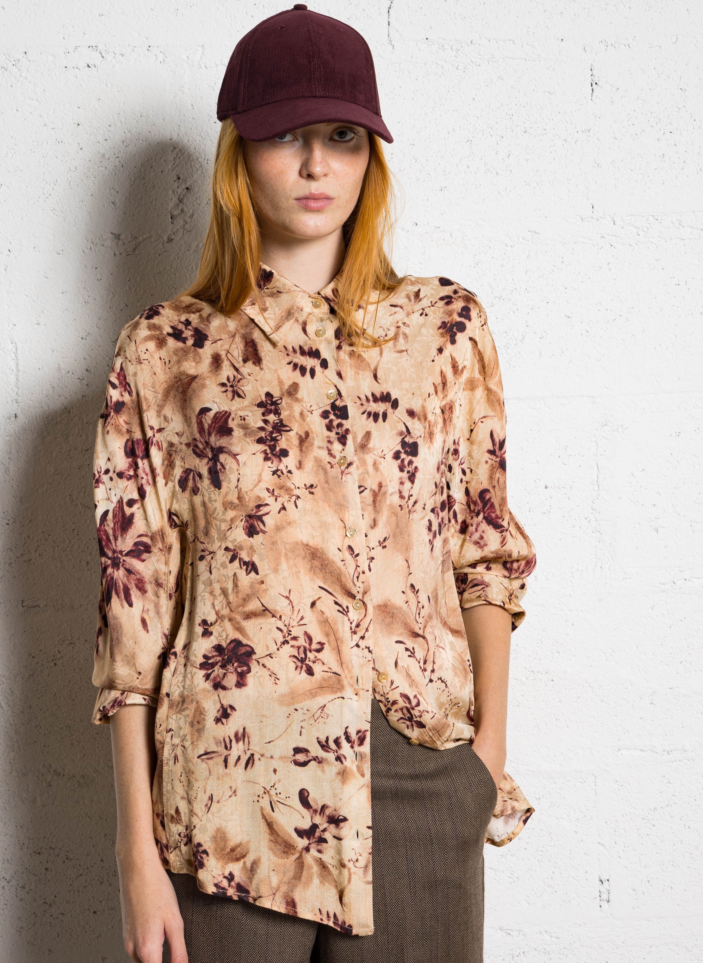 Chemise ample fluide à motifs MOMONI Rouge