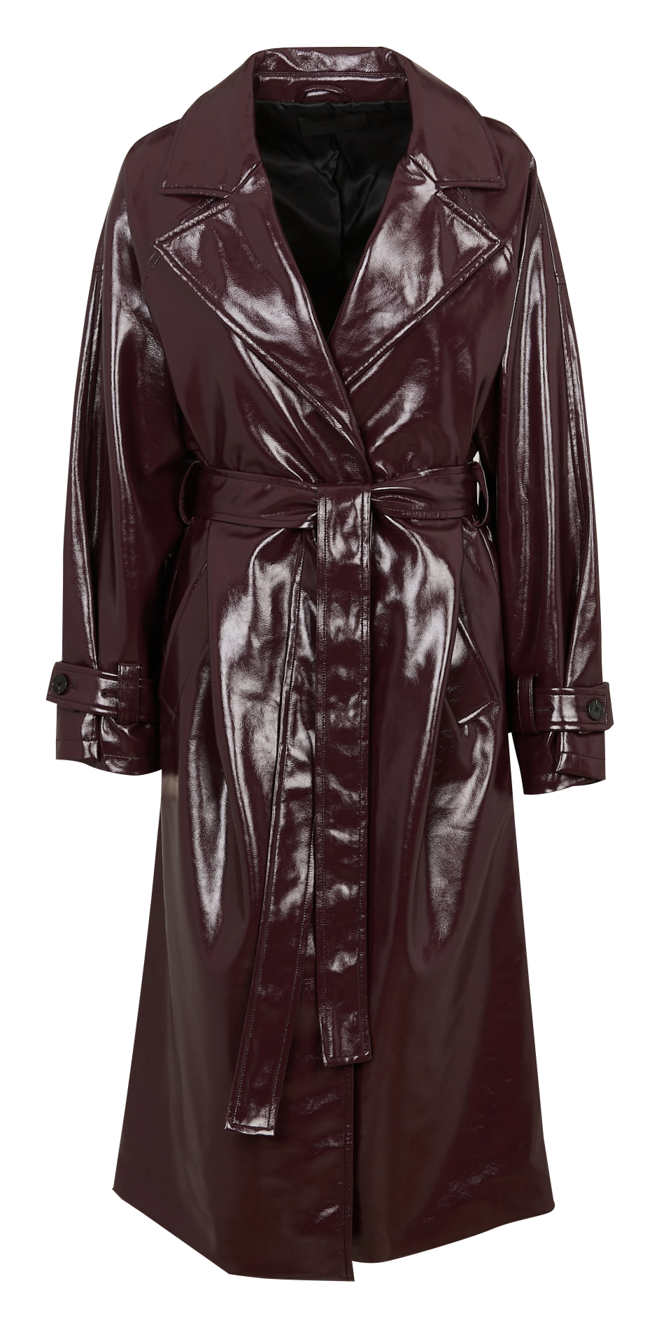 Straight trench coat with tailored collar in vinyl effect IKKS Purple