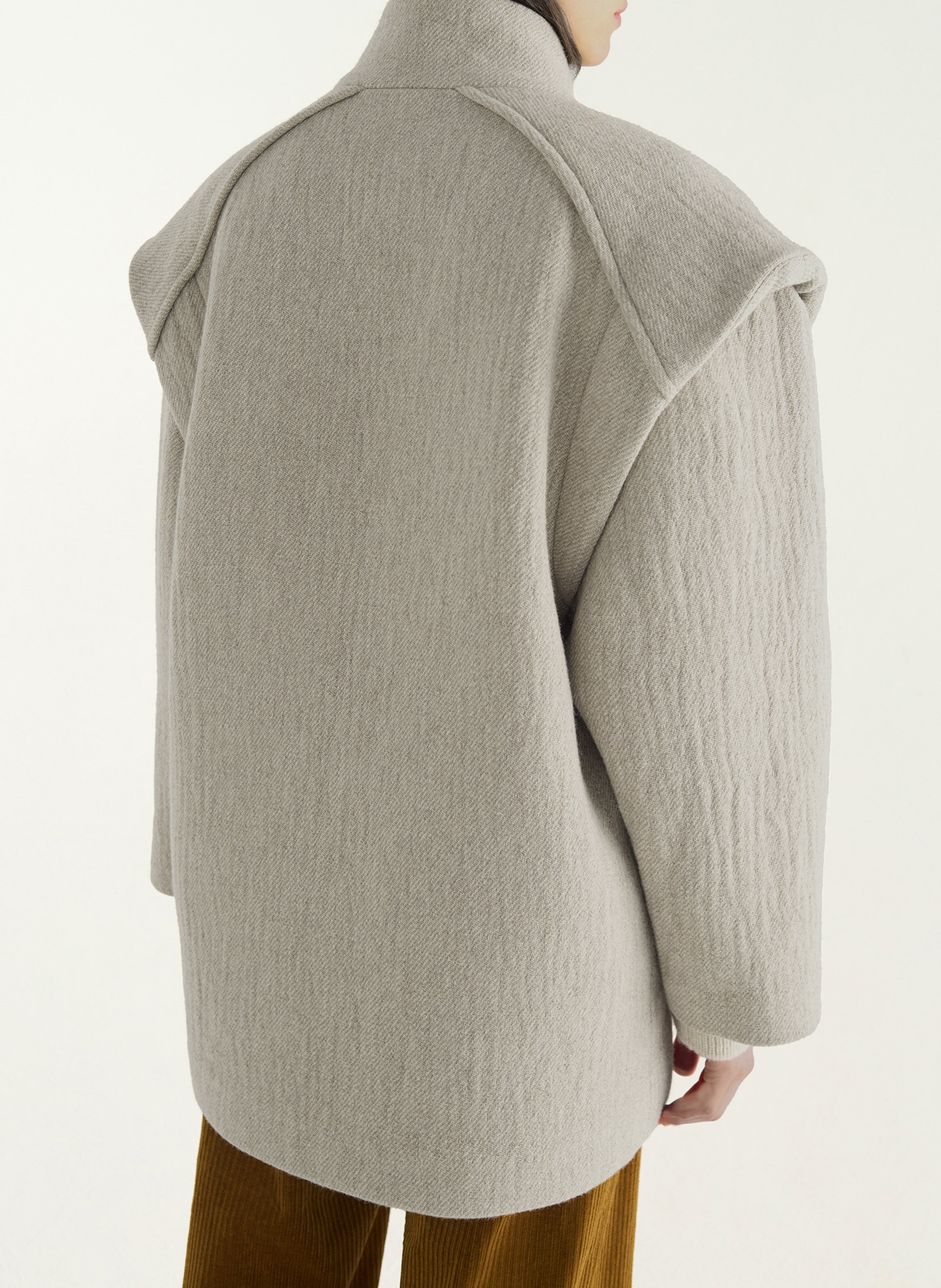 Manteau col montant en laine mélangée COTELAC Blanc