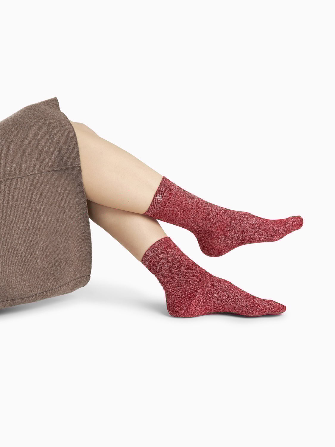 Sequined high socks in a cotton blend VANESSA WU Red