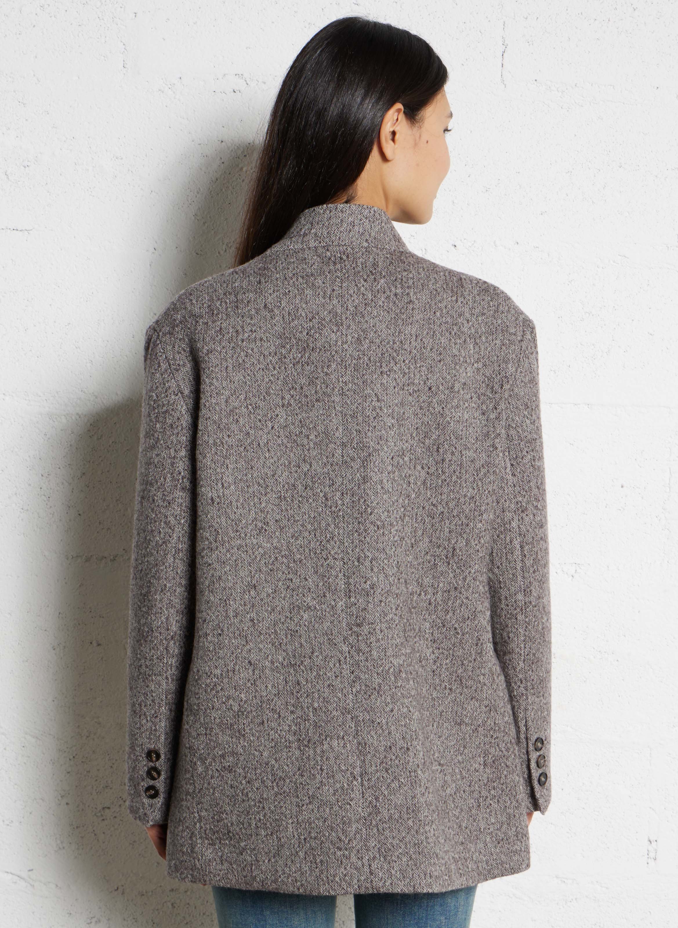 Oversized V-neck wool jacket MAISON HOTEL Grey