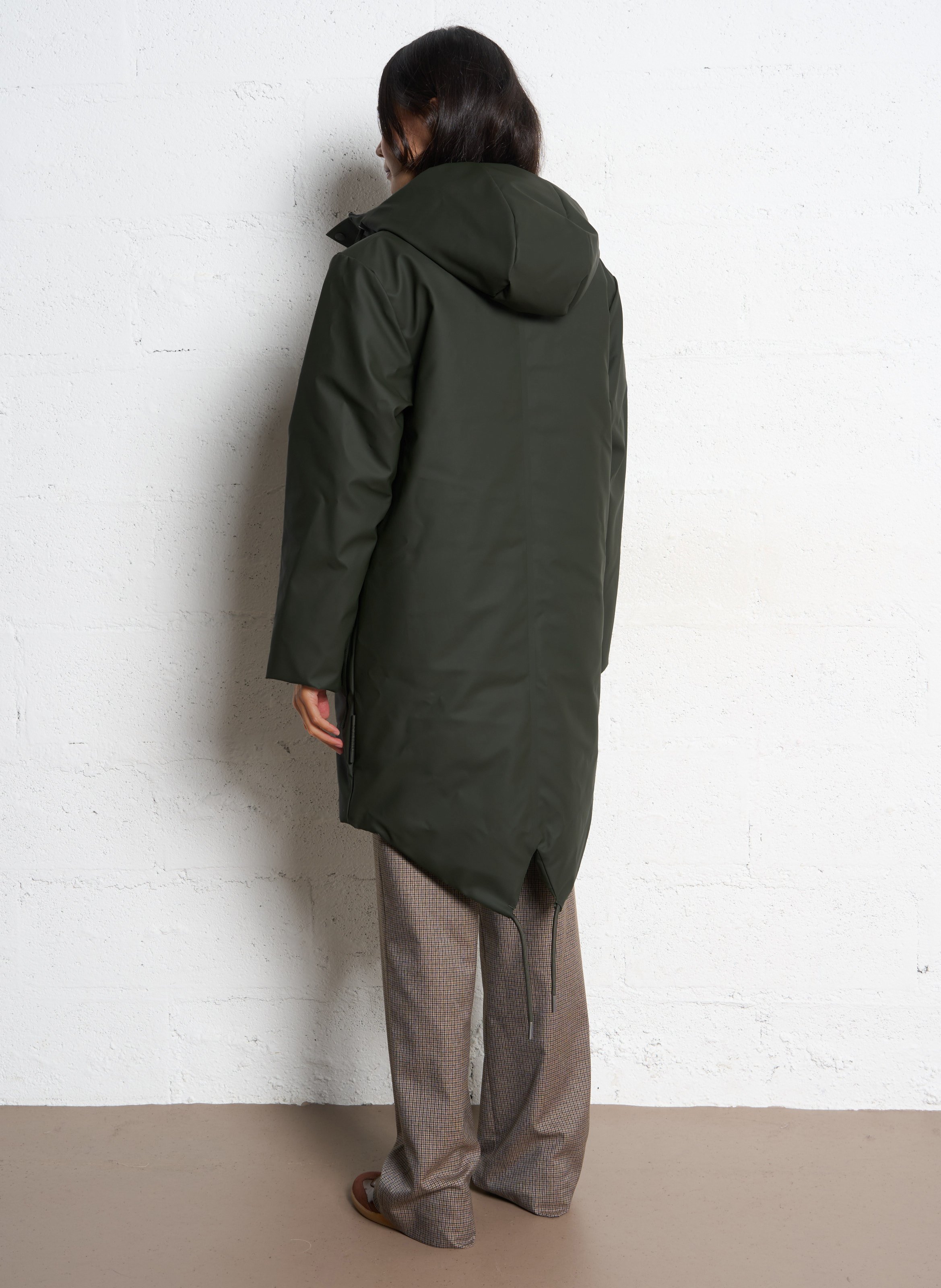 Straight-cut high-neck parka RAINS Green