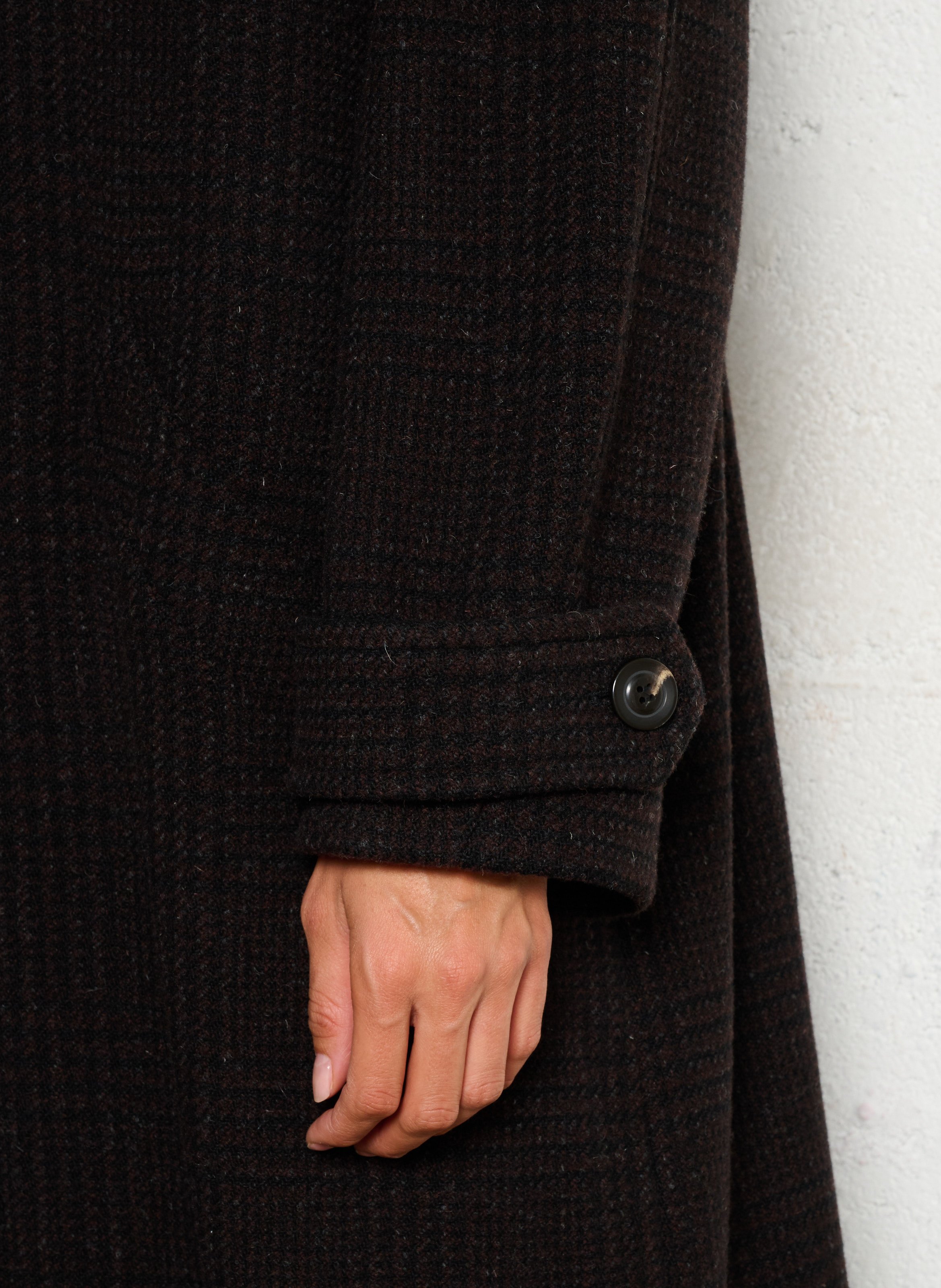 Manteau oversize en laine imprimé SOEUR Marron