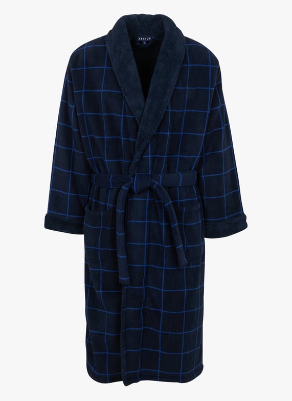 Checked robe Blue Arthur - Men | Place des Tendances