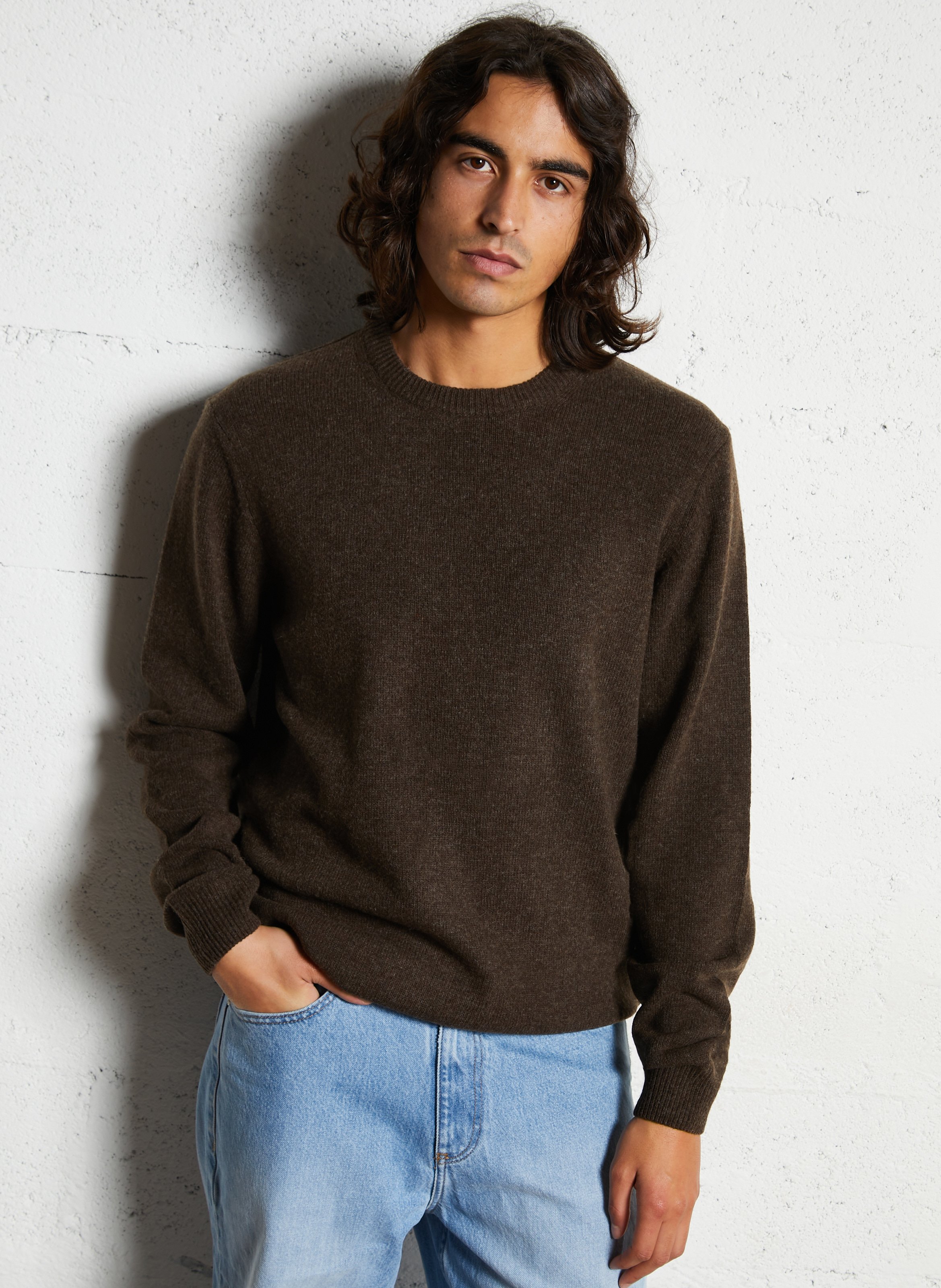 Alpaca wool sweater CASUAL FRIDAY Brown