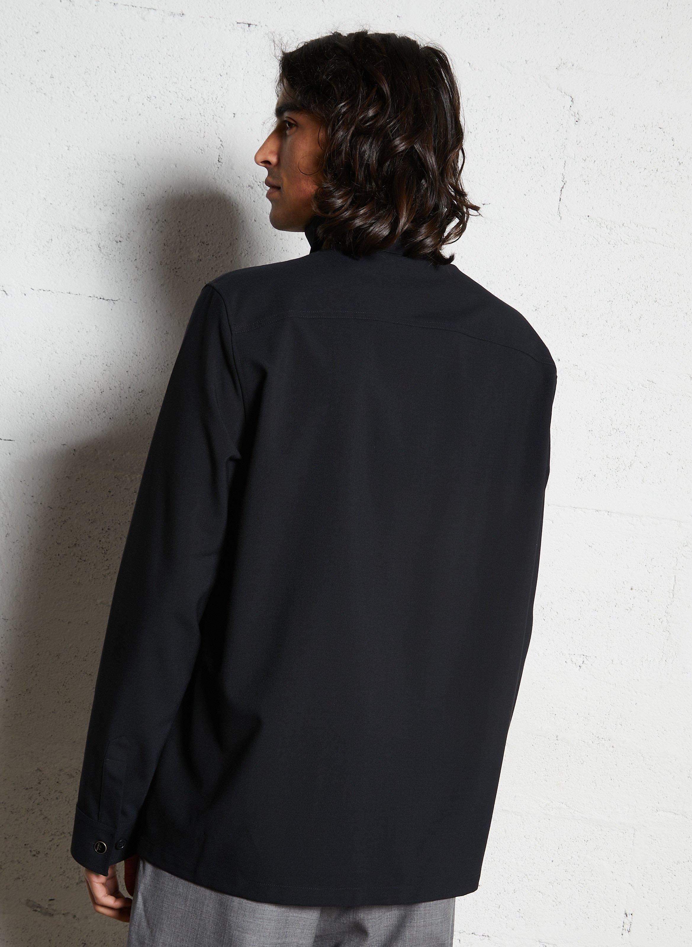 Surchemise droite boutonnée unie IKKS Bleu