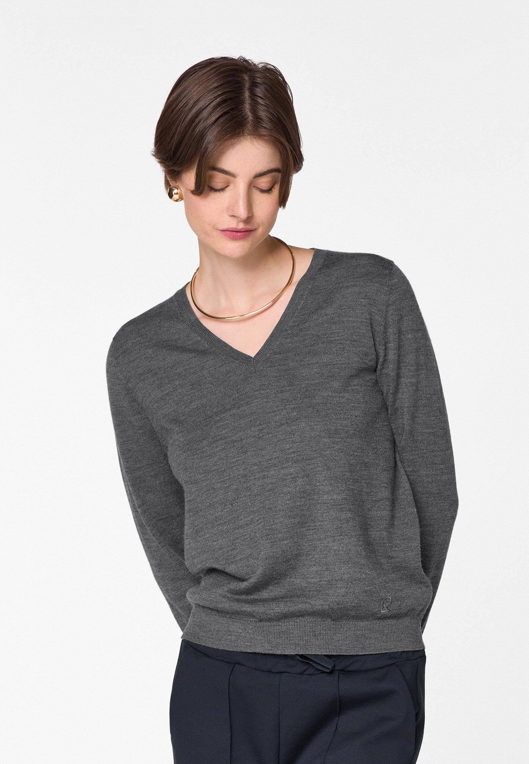 Bunelle wool V-neck sweater RODIER Grey