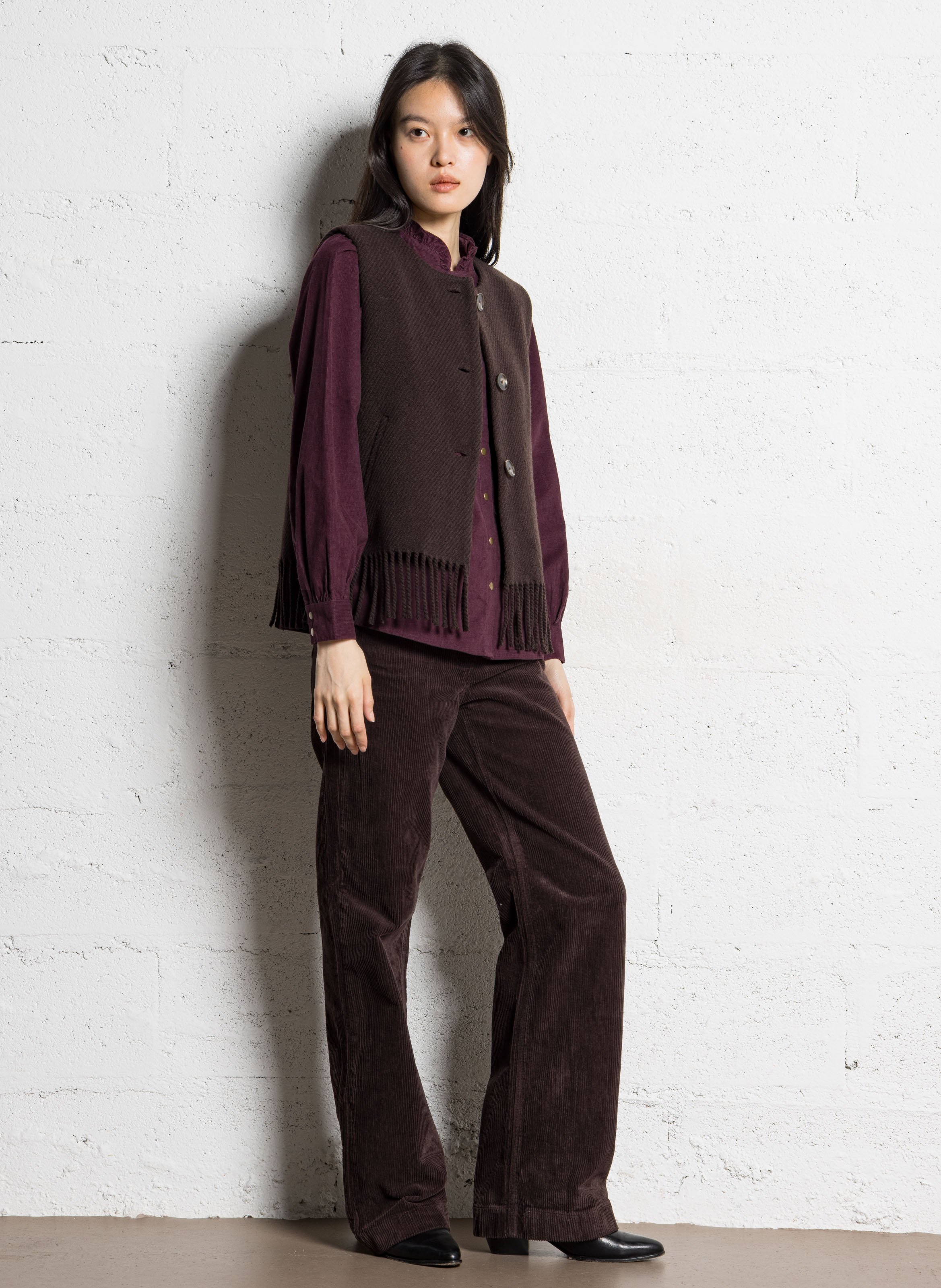 Pantalon droit en velours côtelé - Look 6