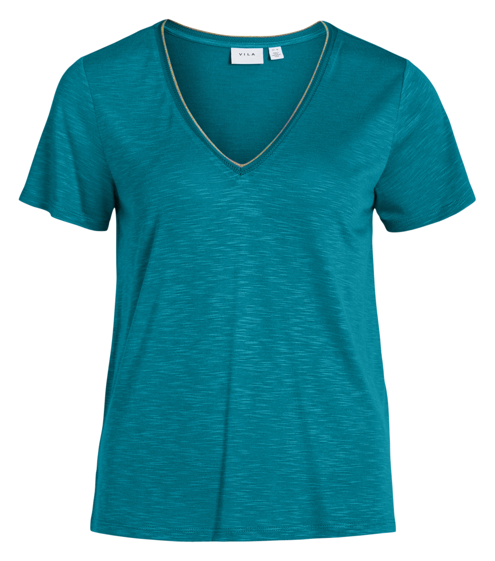 T-shirt col V VILA Bleu