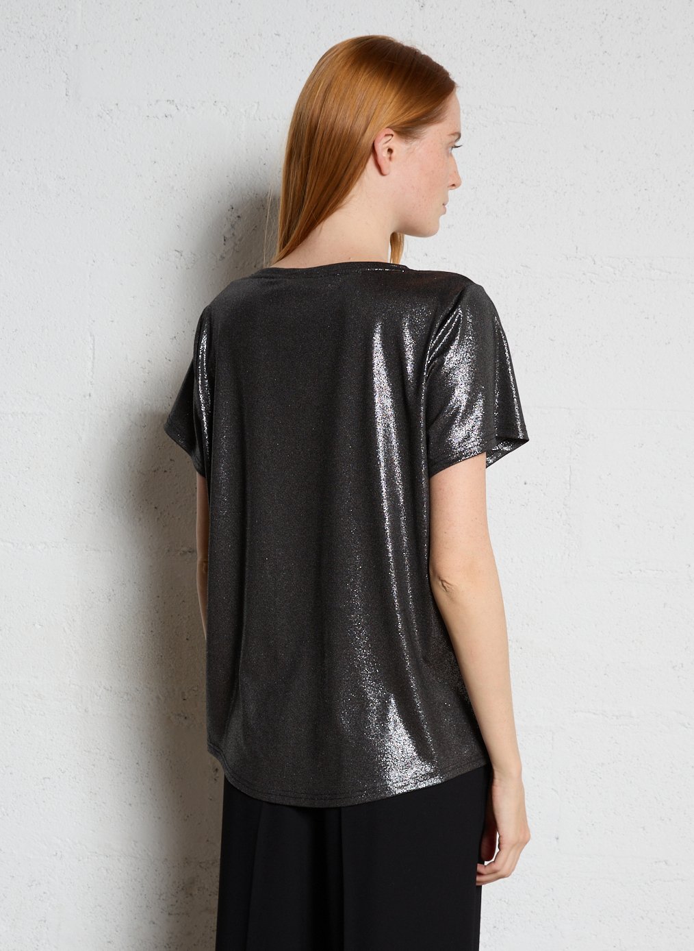 Tee-shirt col rond fluide pailleté LA PETITE ETOILE Argent
