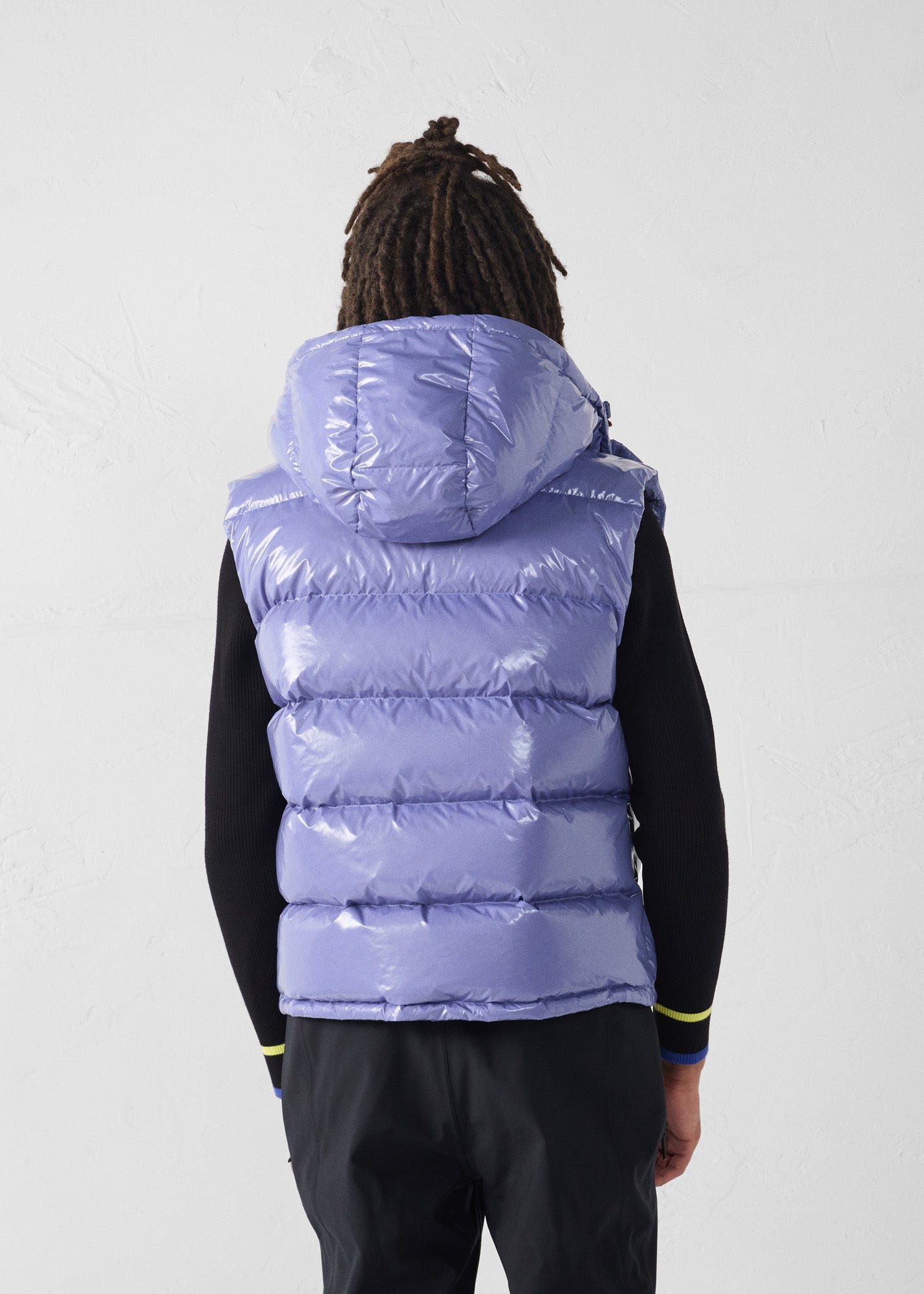 Padded sleeveless down jacket for extreme cold weather. JOTT Pink