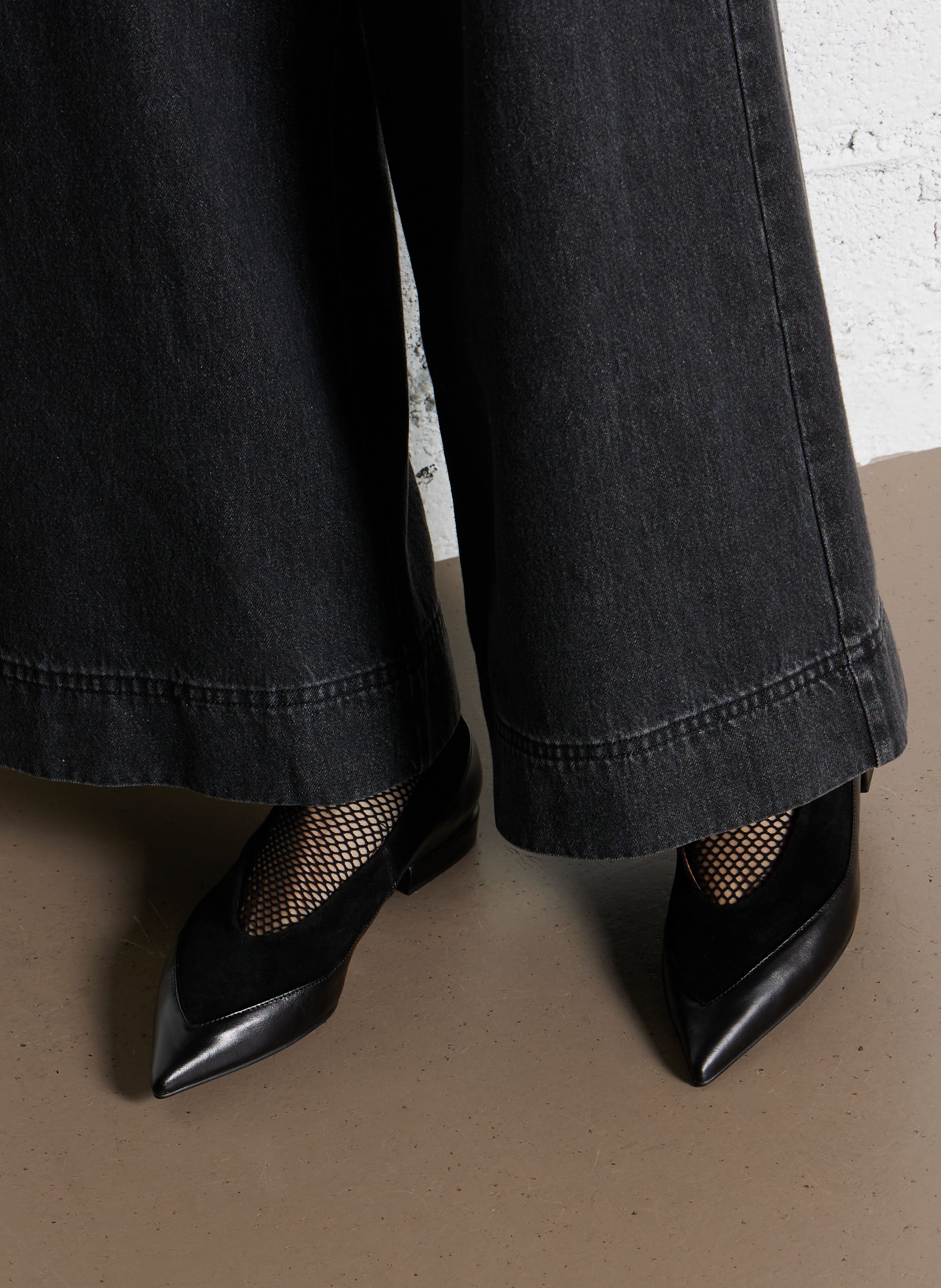 Leather ballet pumps ANGEL ALARCON Black