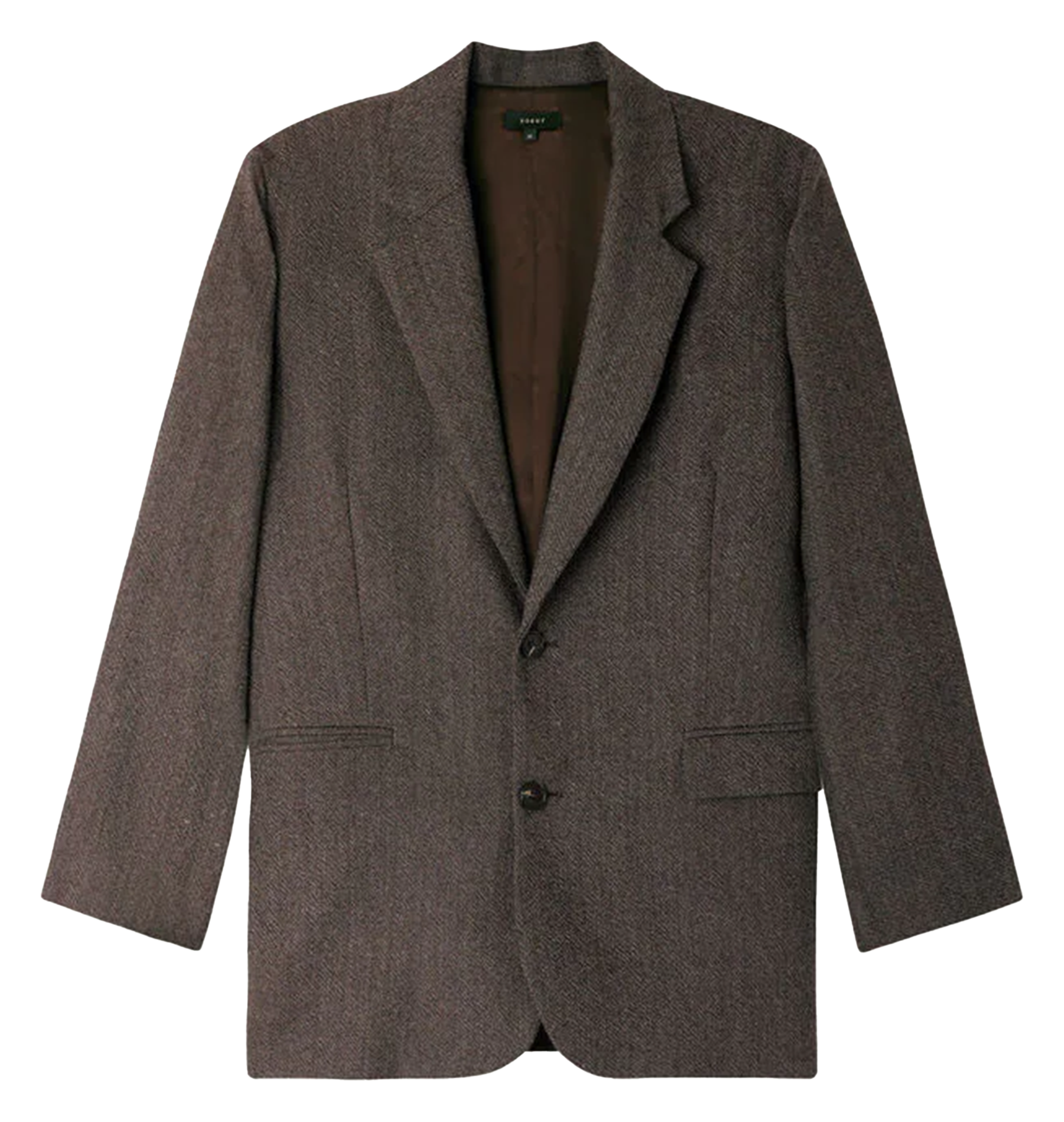 Blazer van wollen keperstoffen SOEUR Bruin