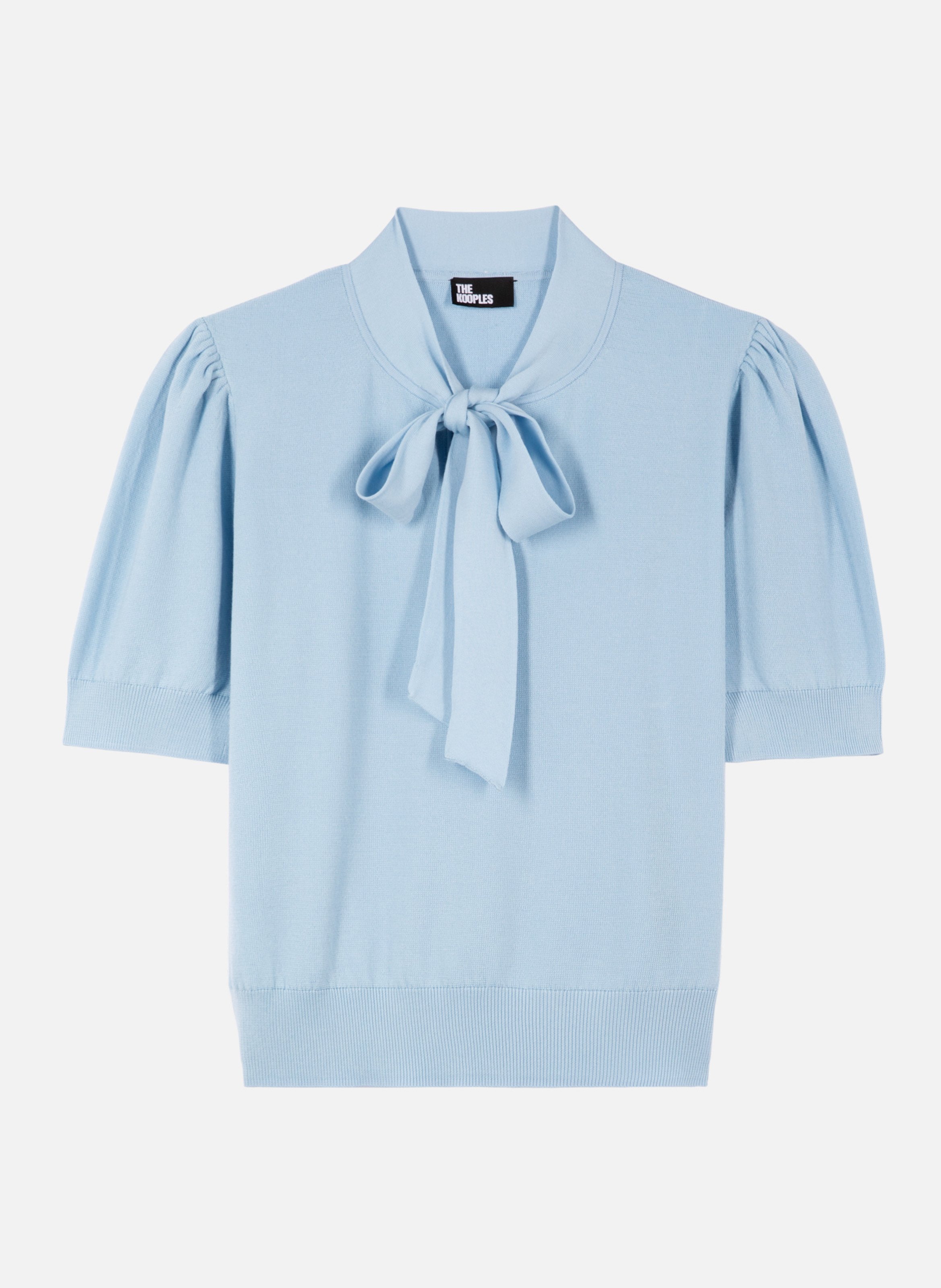<p>Pull with a cotton blend lavallière collar</p> THE KOOPLES Blue
