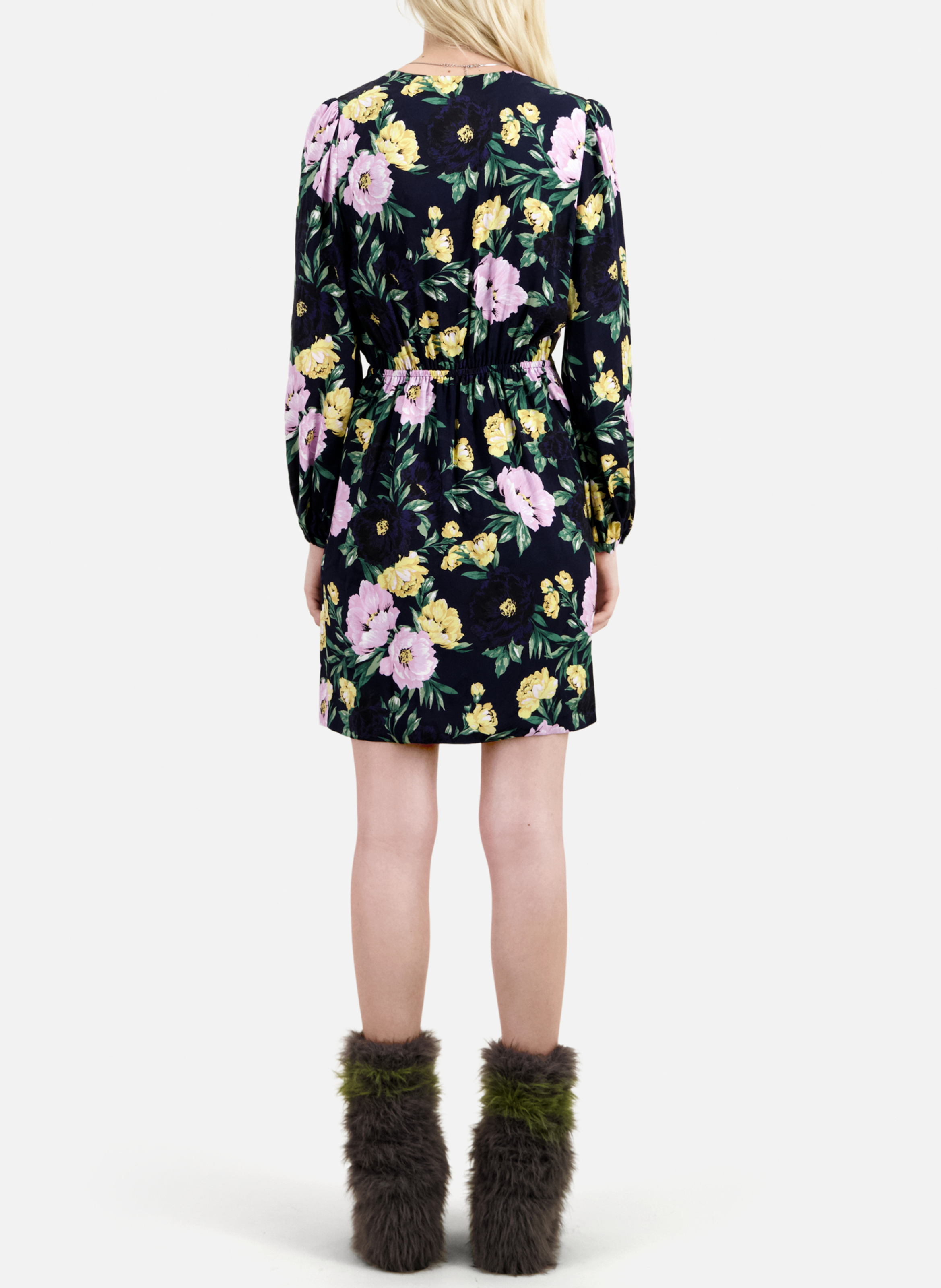 Robe courte col V imprimée THE KOOPLES Multicolore