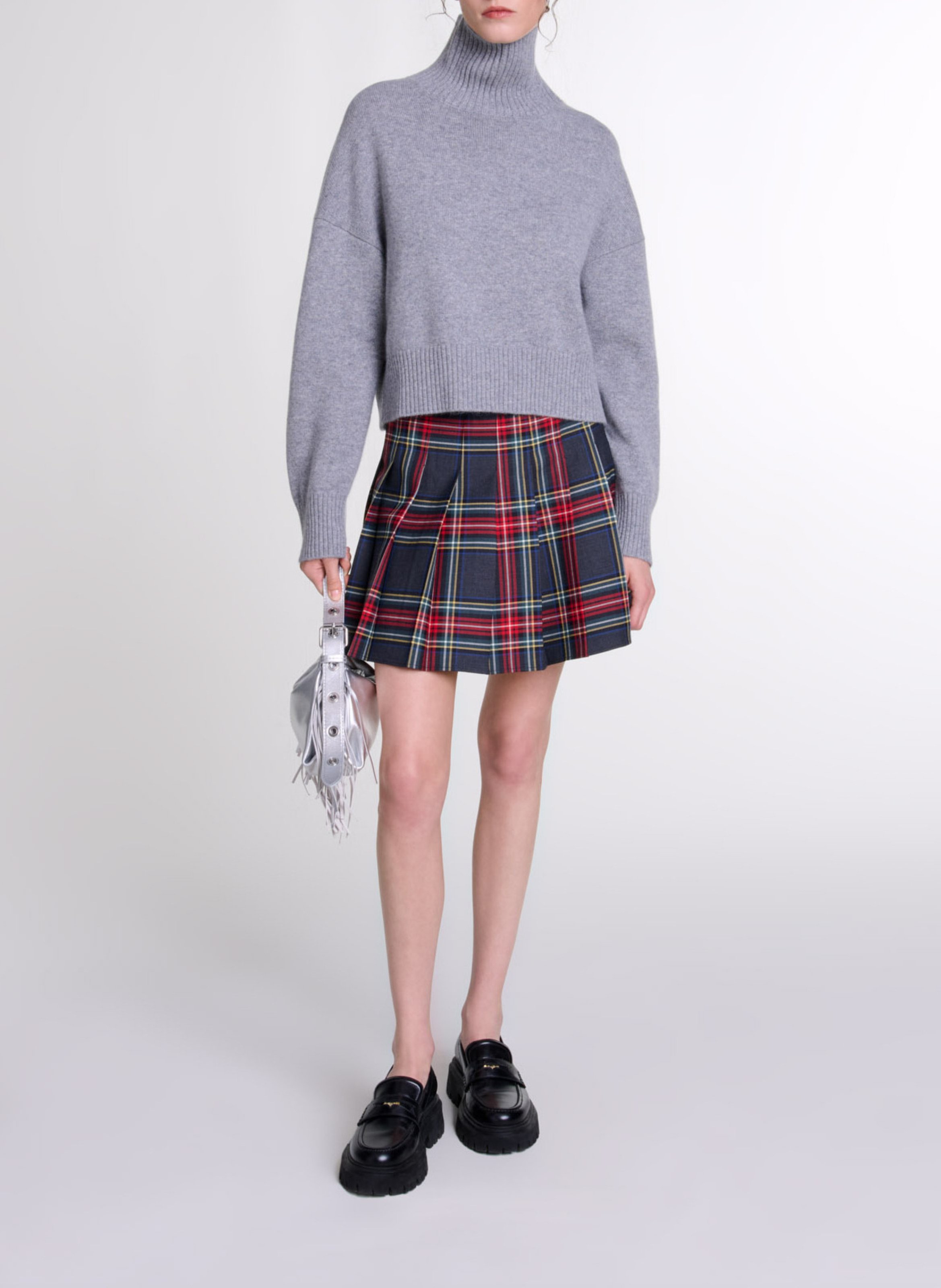 Kurzer Pullover aus Kaschmir-Mischung MAJE Grau