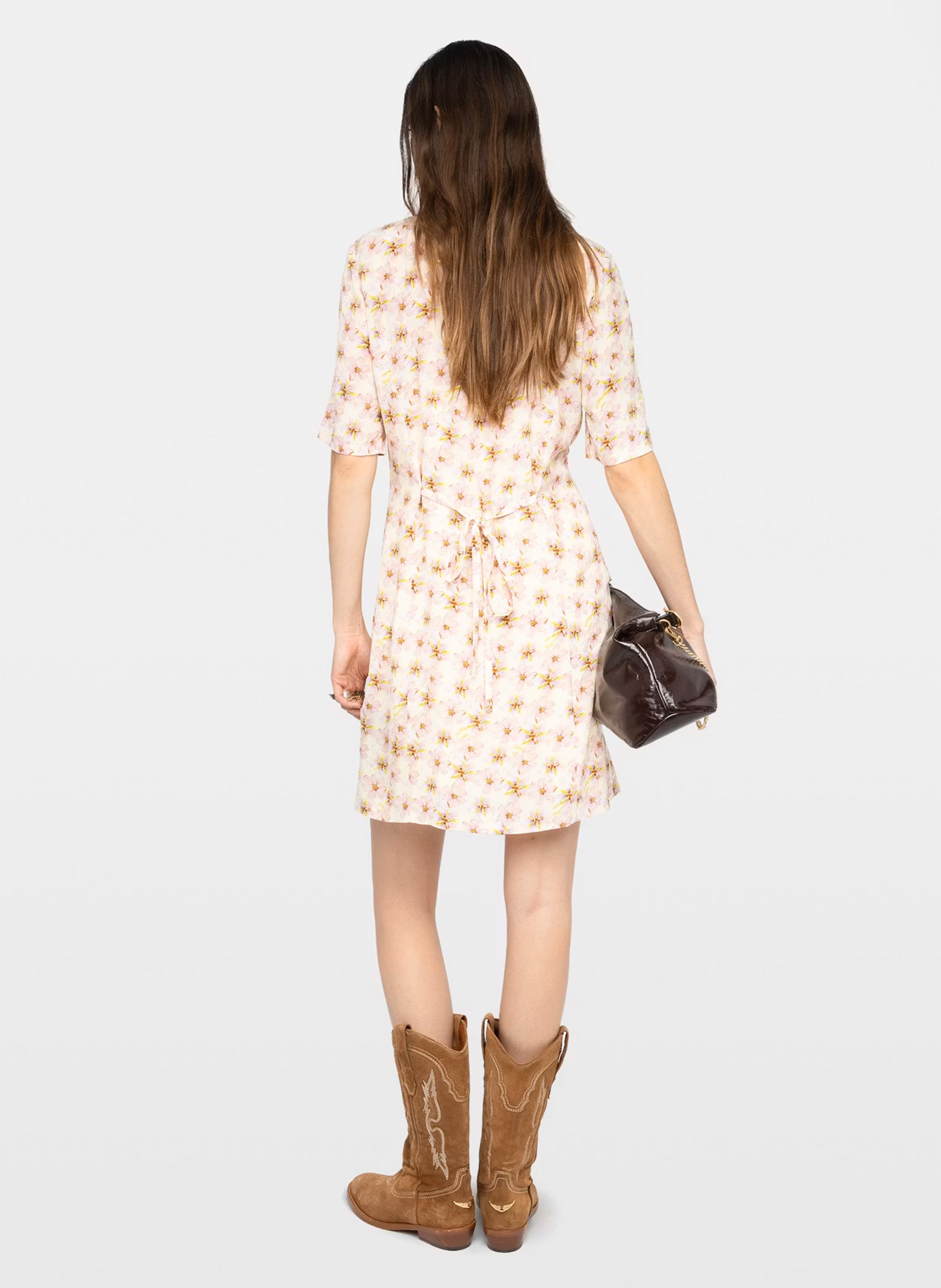 Korte gerende jurk met V-hals ZADIG&VOLTAIRE Geel