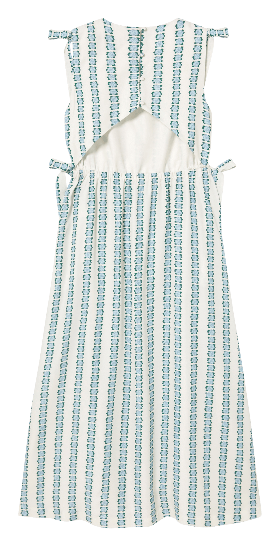 Robe longue col rond imprimée THE TINY BIG SISTER Blanc