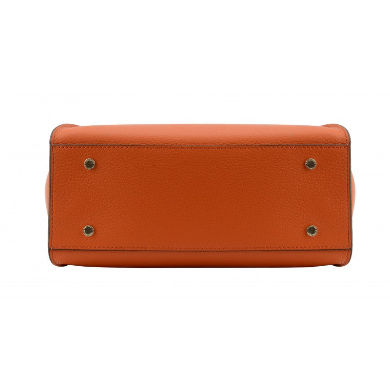 Billy L leather bag  POURCHET Orange