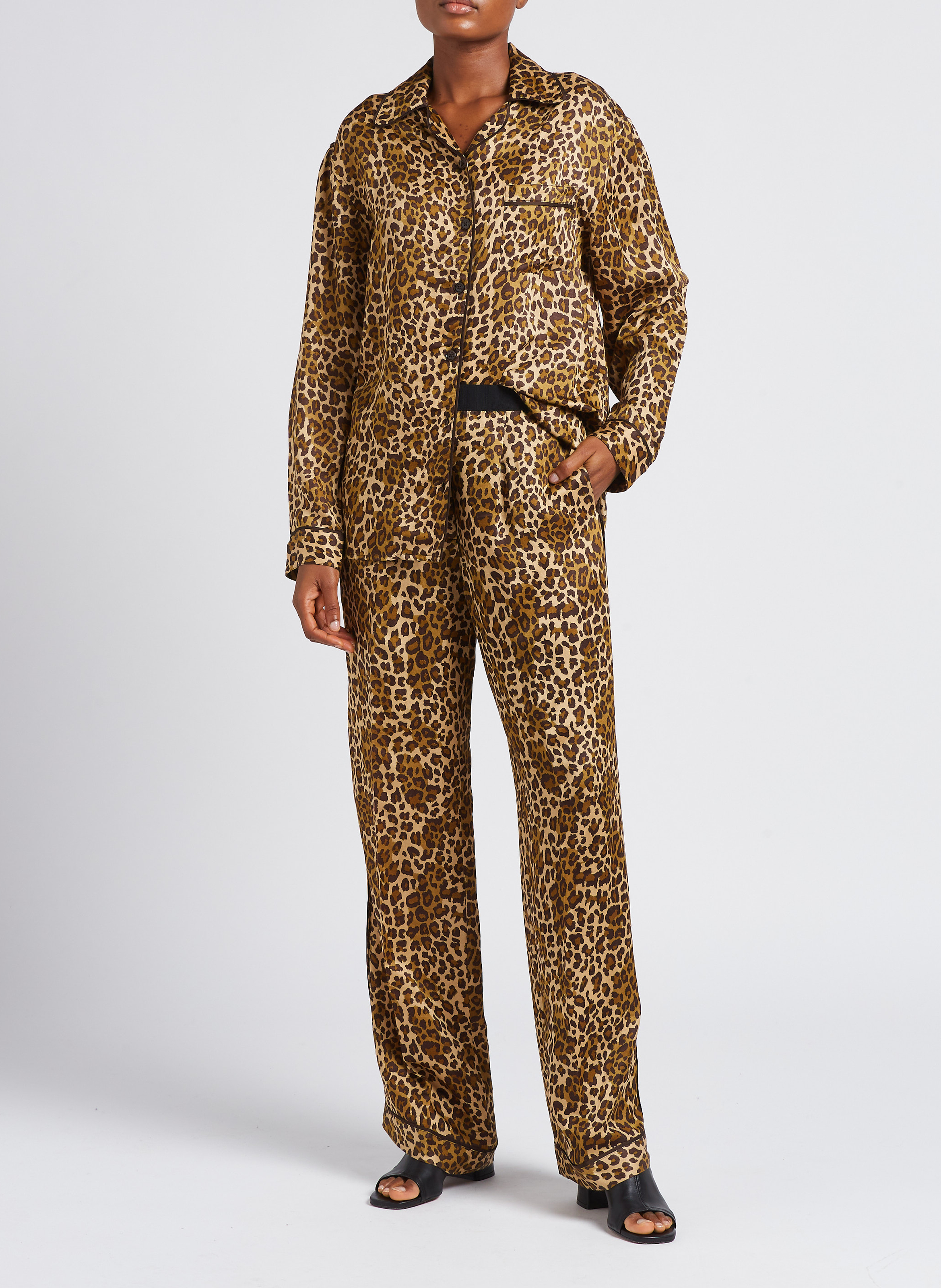 Bluse mit klassischem Kragen und Print LAURENCE BRAS Braun