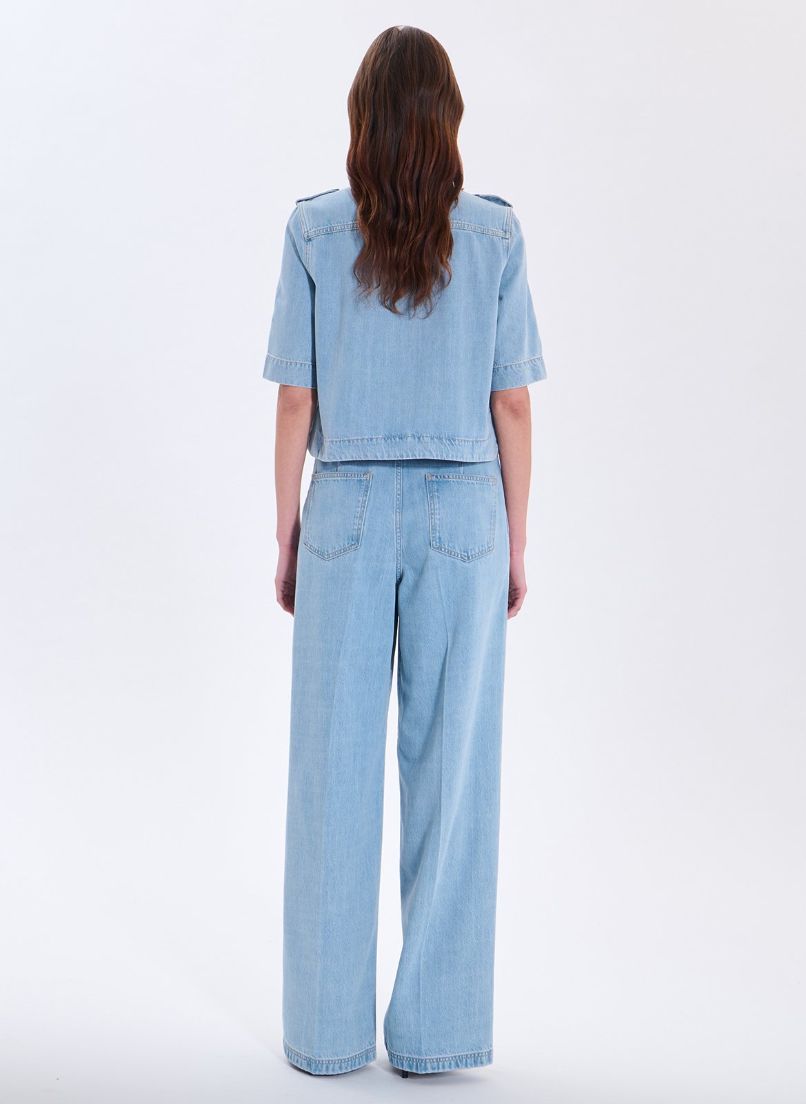 Chemise en denim col classique ZAPA Bleu