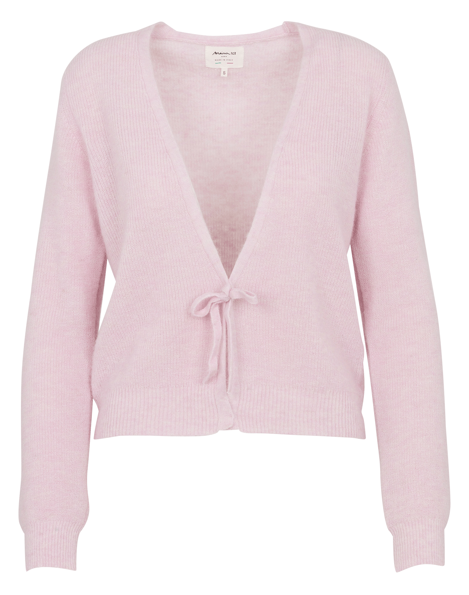 Cardigan col V en laine mélangée MAISON 123 Rose