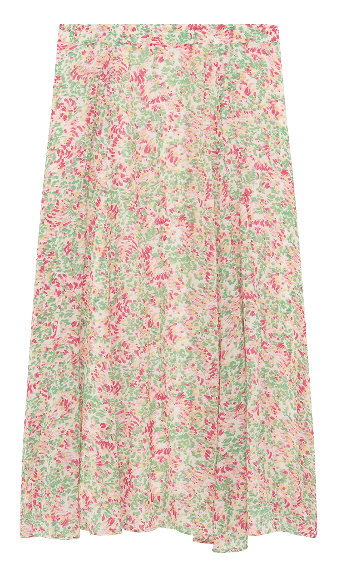 Fließender ausgestellter Rock mit Mustern CAROLL Grun