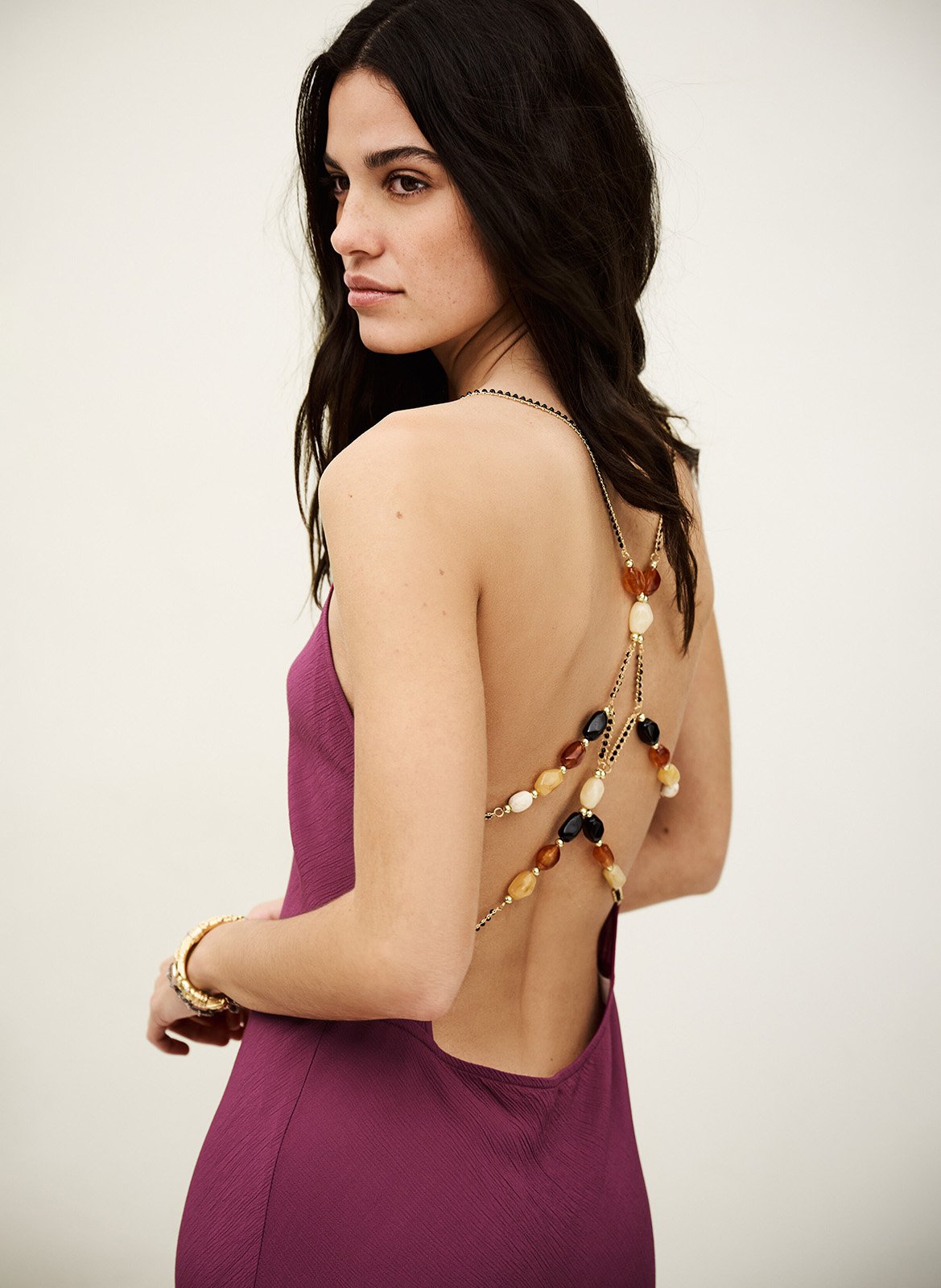 Robe longue col V BA&SH Violet