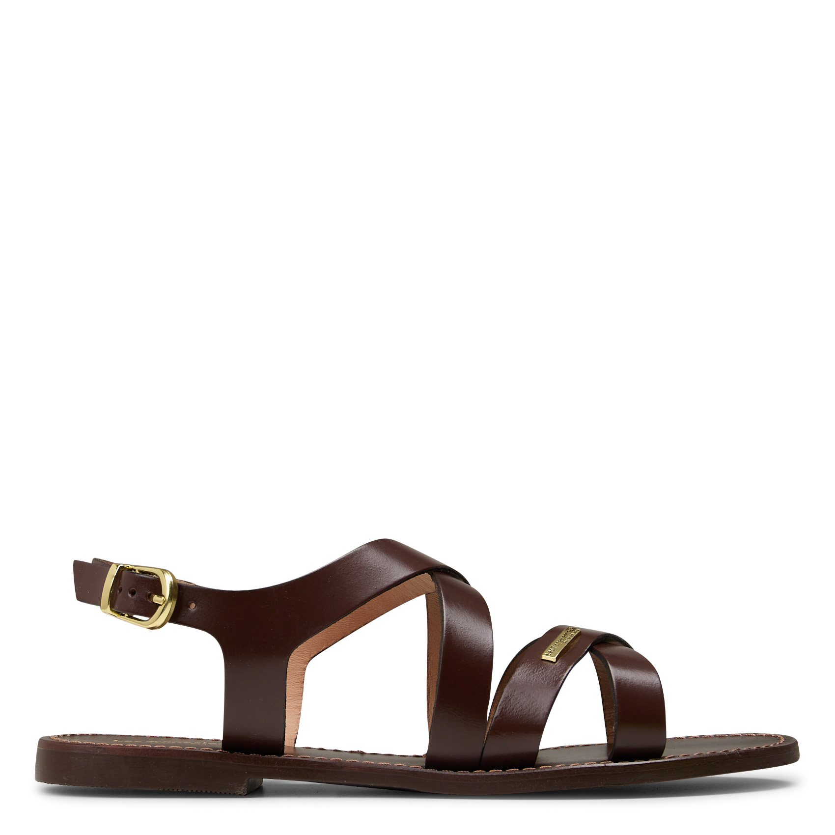 Avarca Berlin - Flache Ledersandalen mit Samt LES TROPEZIENNES PAR M.BELARBI Braun