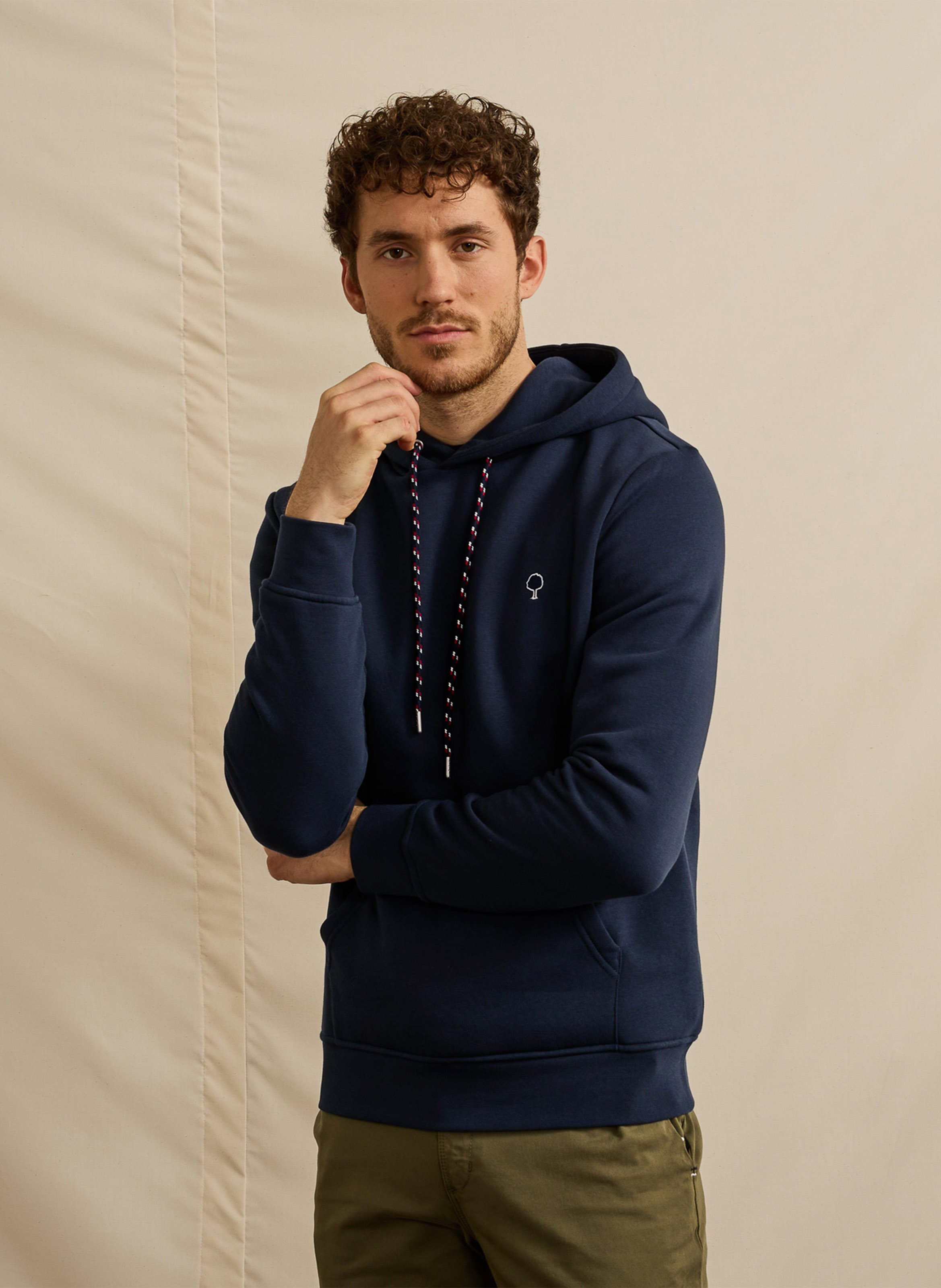 Regular-fit sweater met capuchon | katoenblend FAGUO Blauw