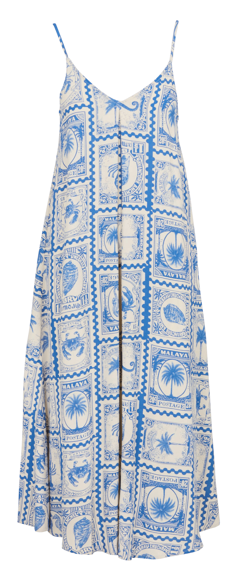 Robe midi imprimée col v OBJECT Beige