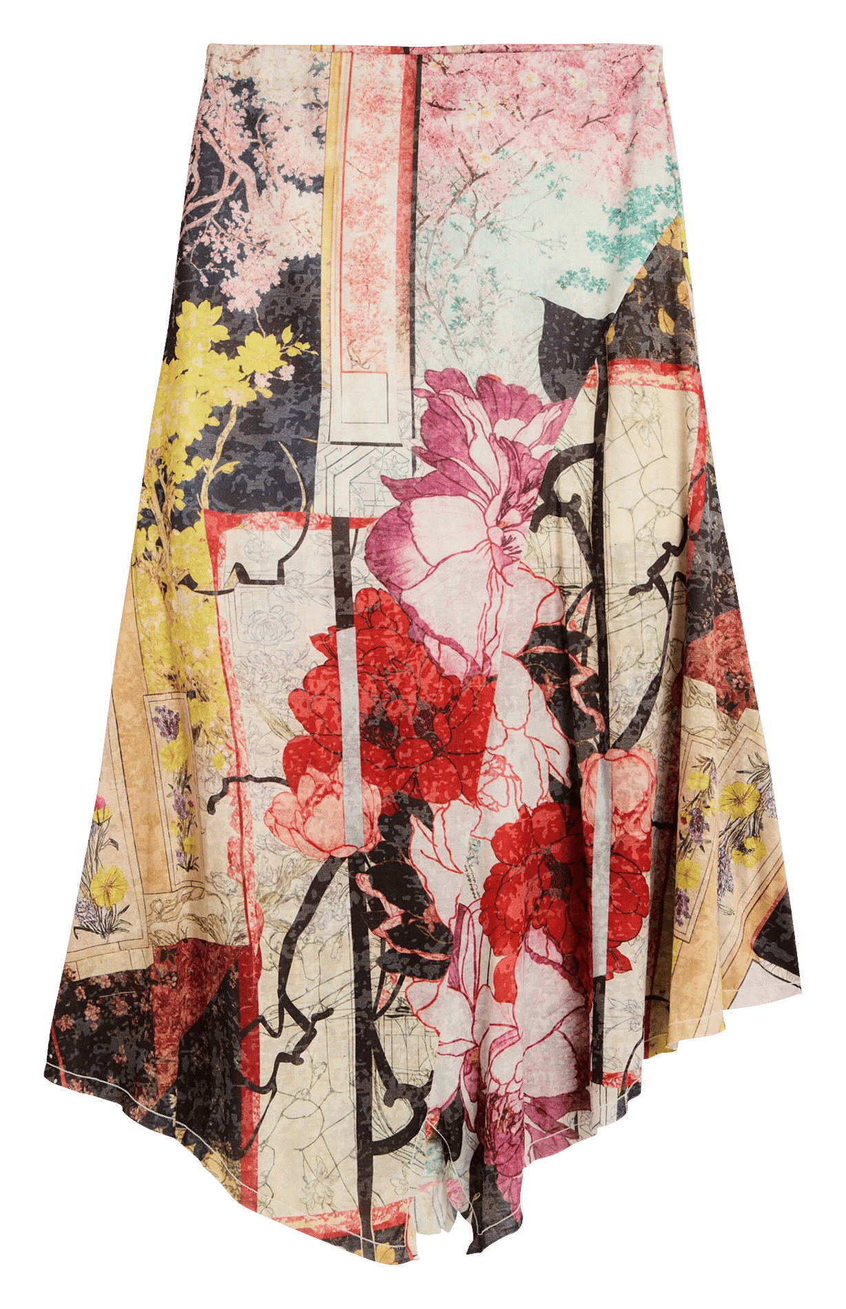 Jupe midi asymétrique DESIGUAL Noir