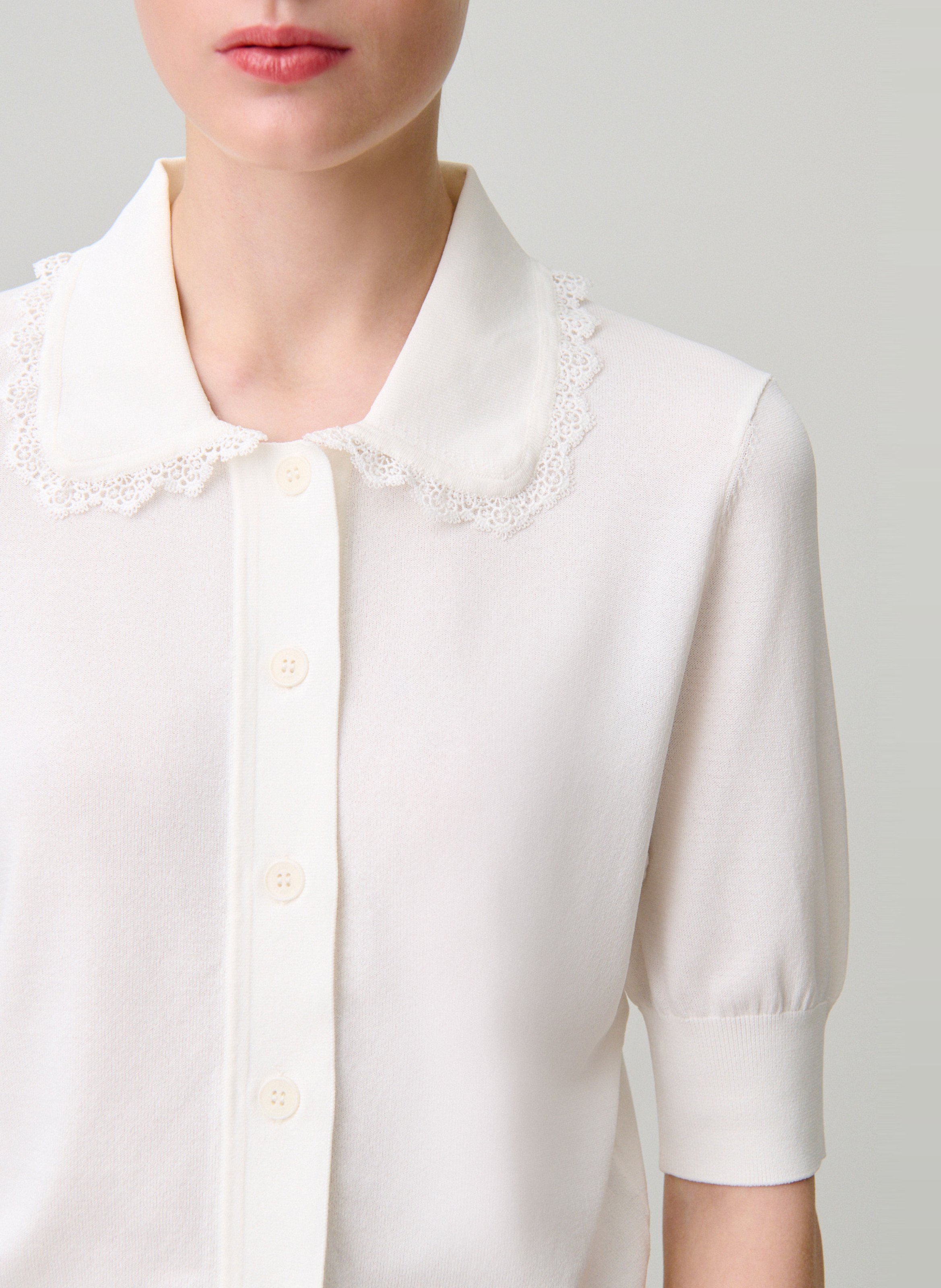 Cardigan ajusté col claudine | Beige CLAUDIE PIERLOT Femme