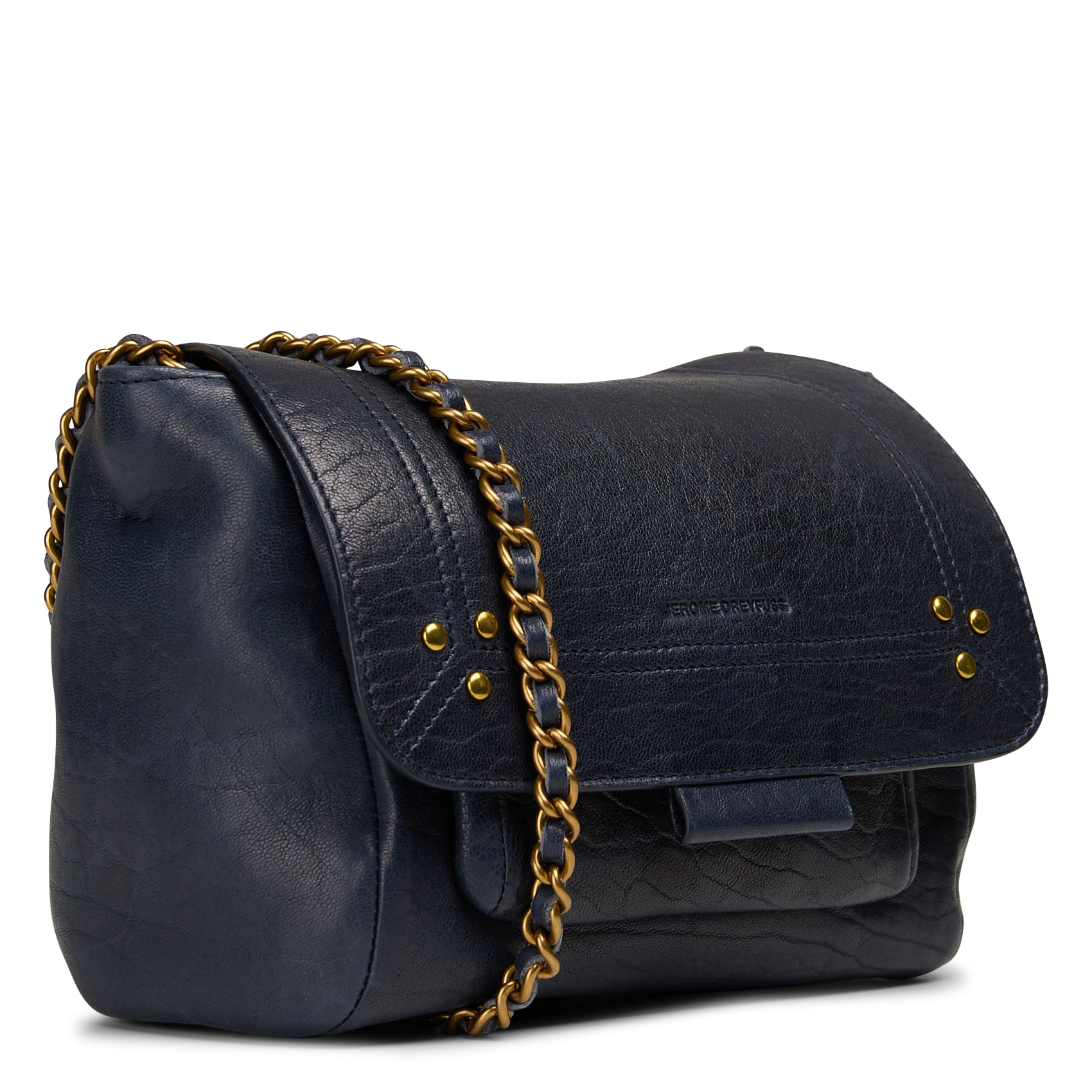 Leren schoudertas met klep JEROME DREYFUSS Blauw