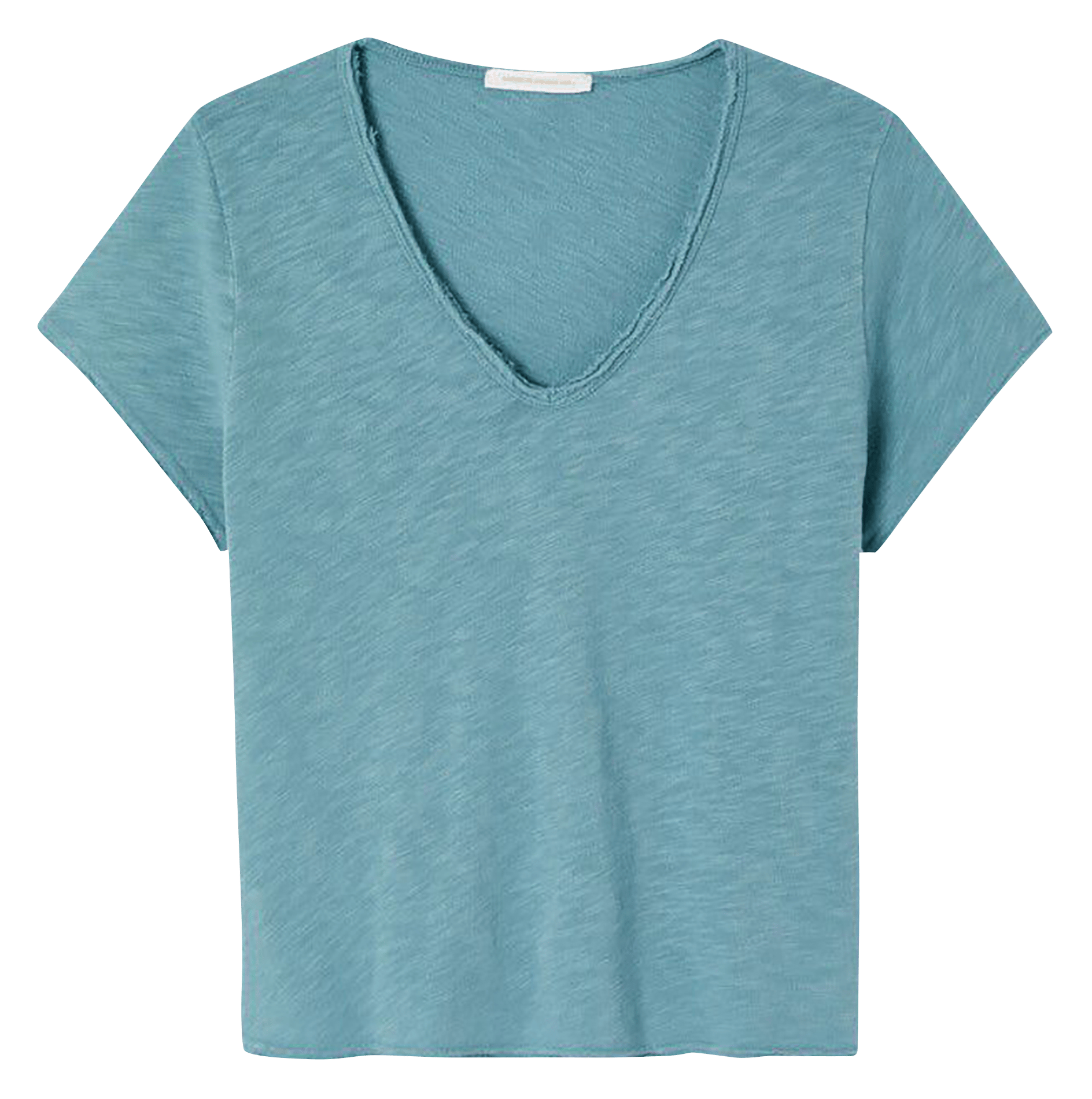 Recht, katoenen T-shirt met V-hals AMERICAN VINTAGE Blauw