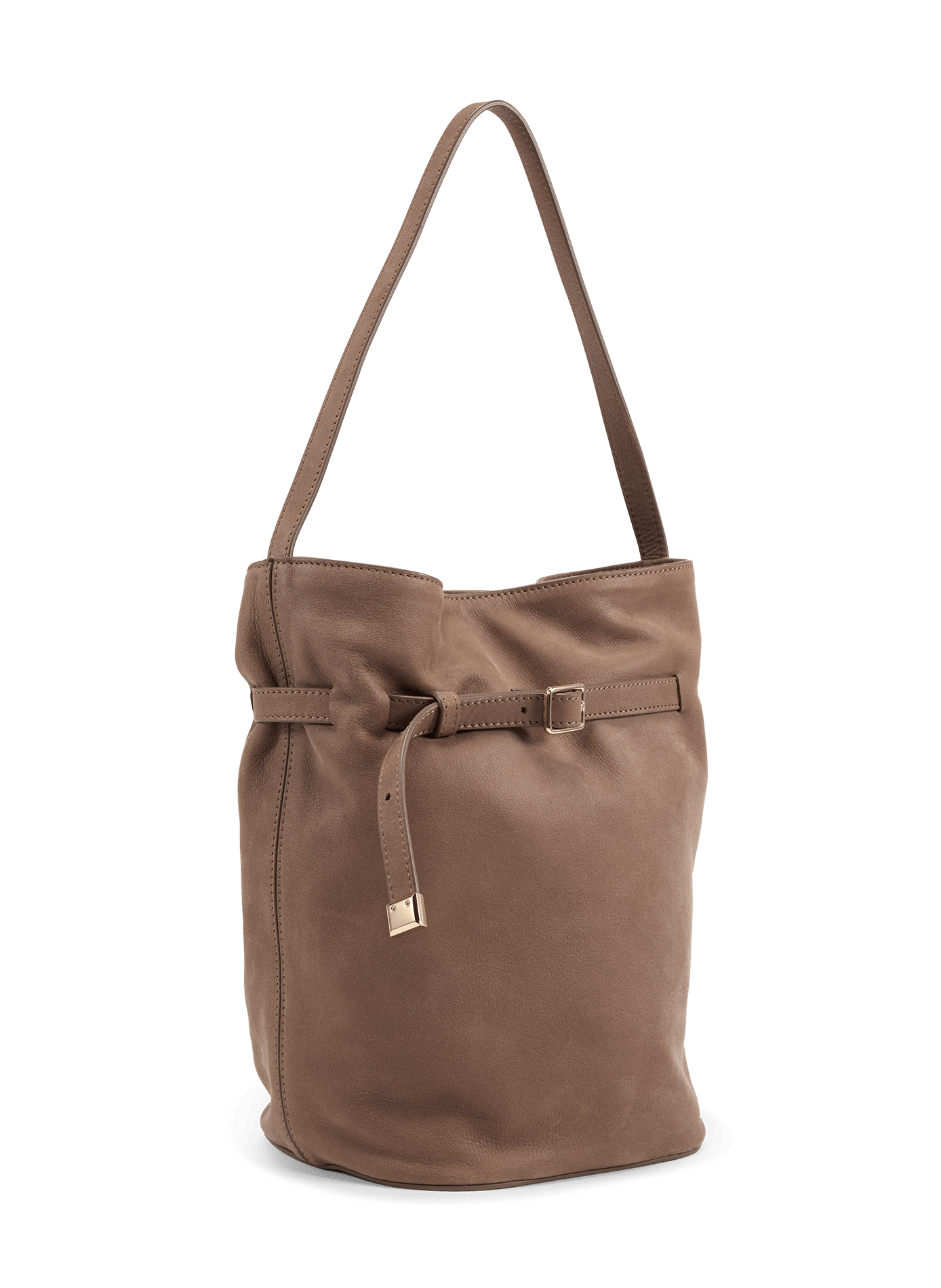 Ischi suede leather bucket bag SAISON 1865 Grey