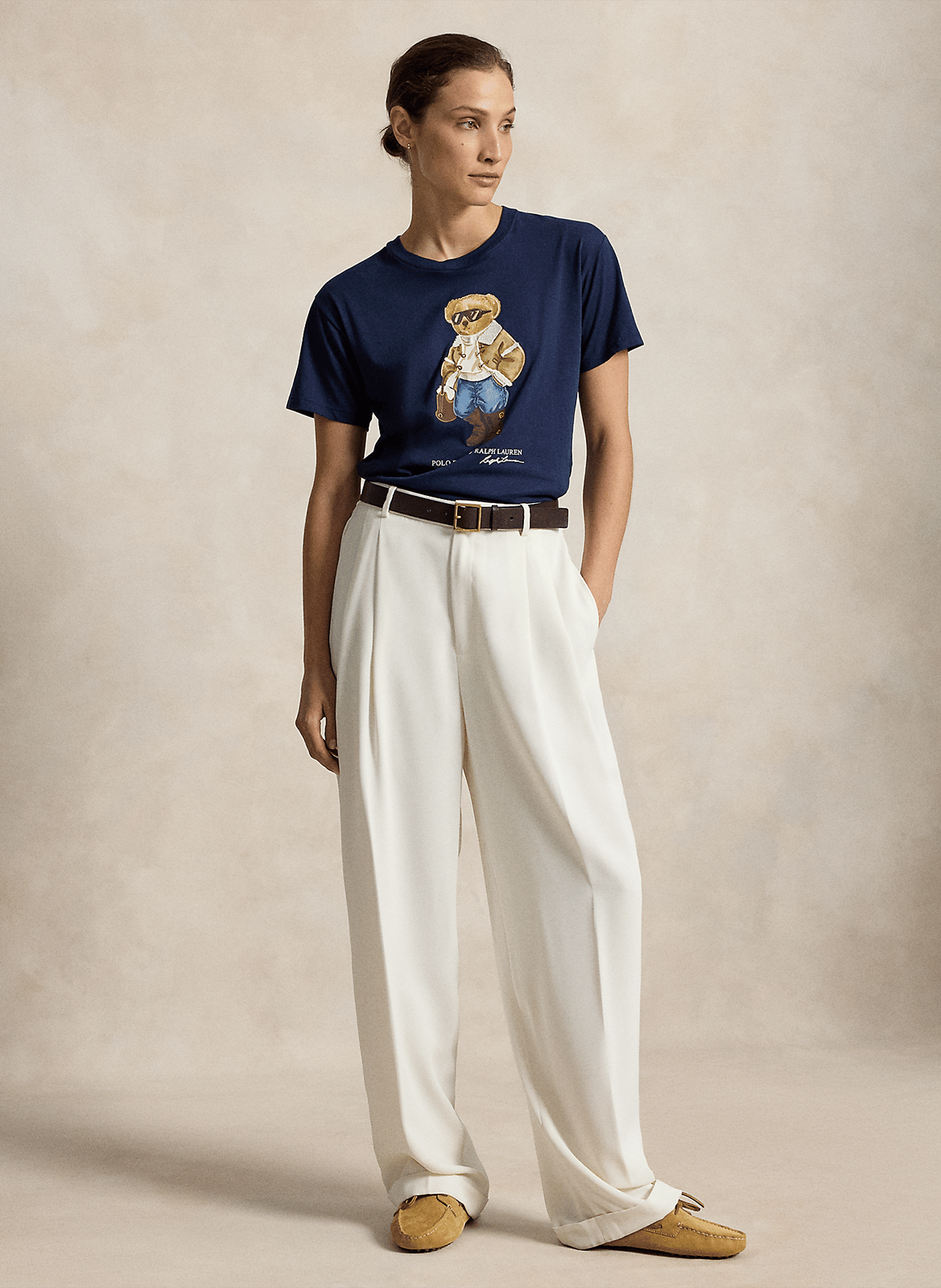 Tee-shirt col rond en coton POLO RALPH LAUREN Bleu