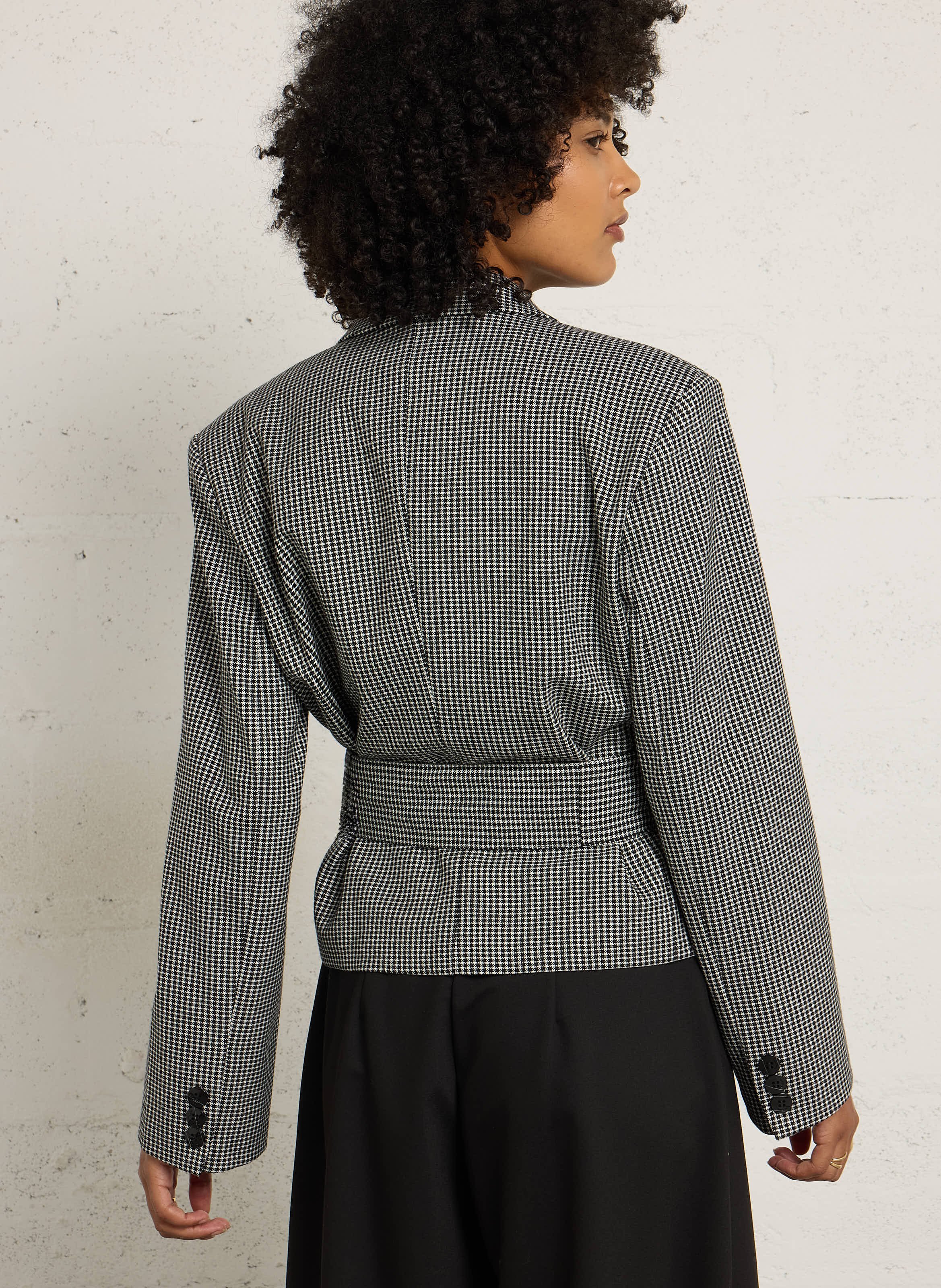 Straight printed tailored jacket IMPERIAL White
