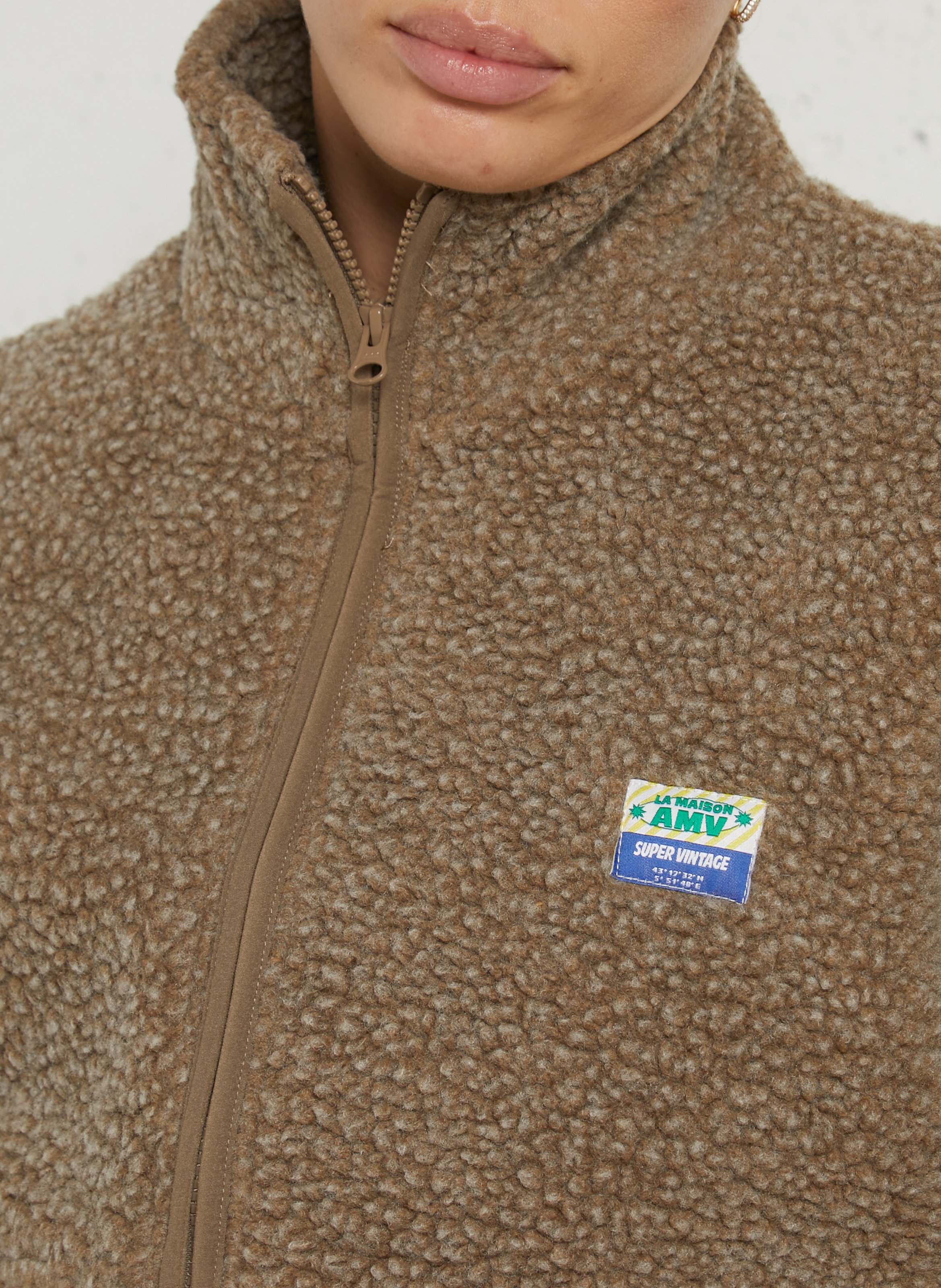 Fleecejack met rits AMERICAN VINTAGE Bruin