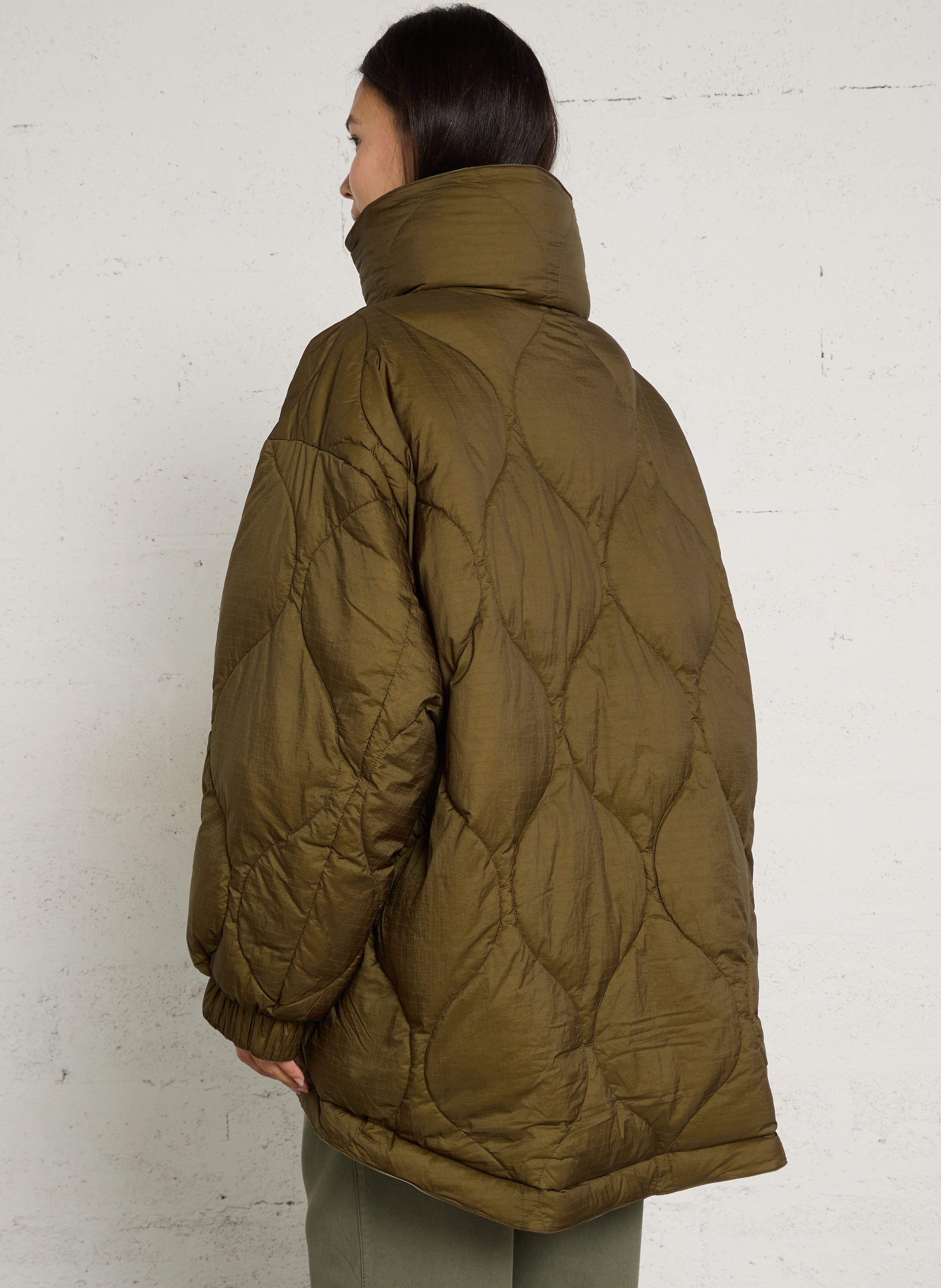 Doudoune ample col montant BELLEROSE Kaki
