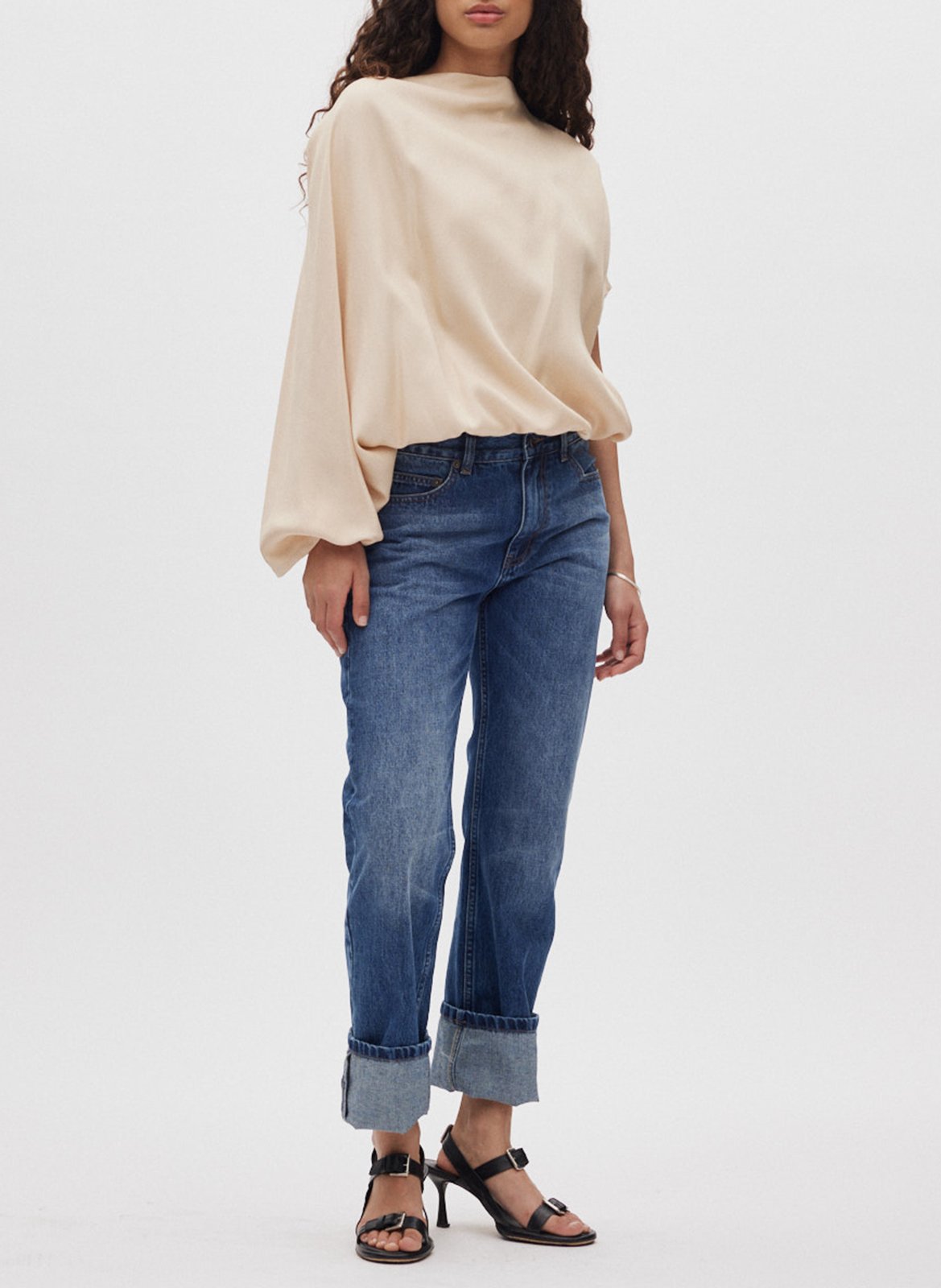 Top col rond drapé RABENS SALONER Beige