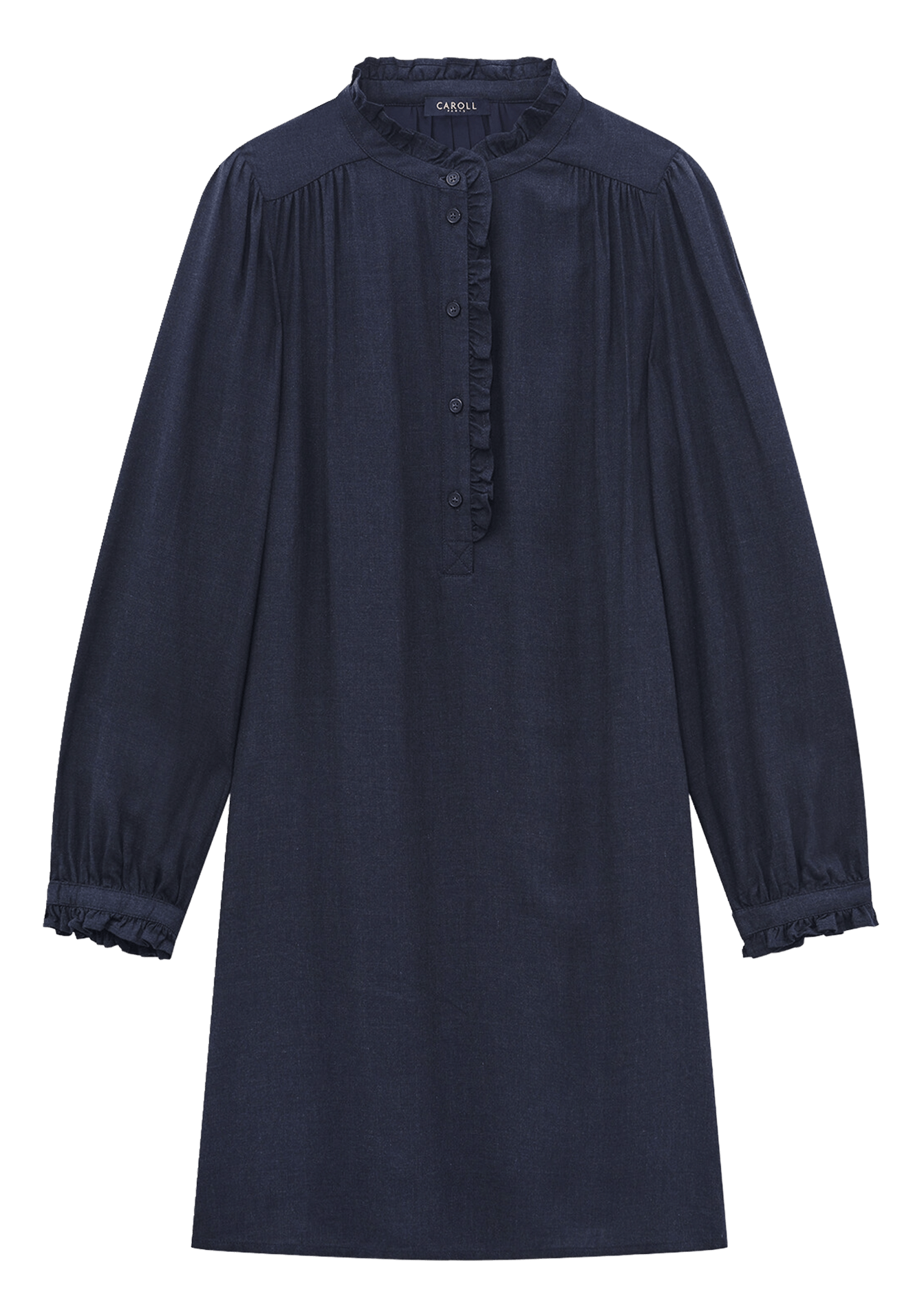 Solid loose short dress CAROLL Blue