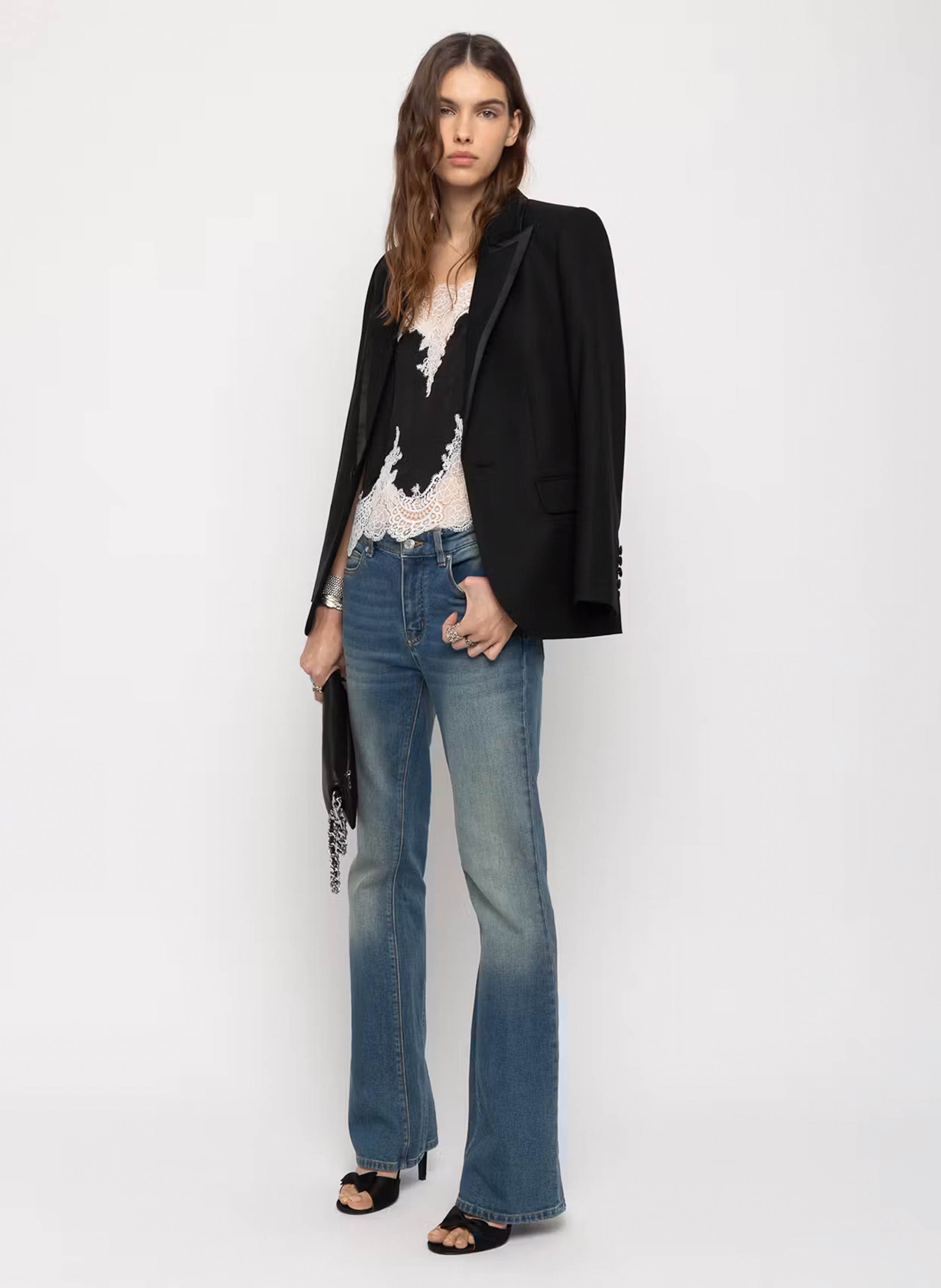 Zweifarbiges Camisole mit Spitze ZADIG&VOLTAIRE Schwarz